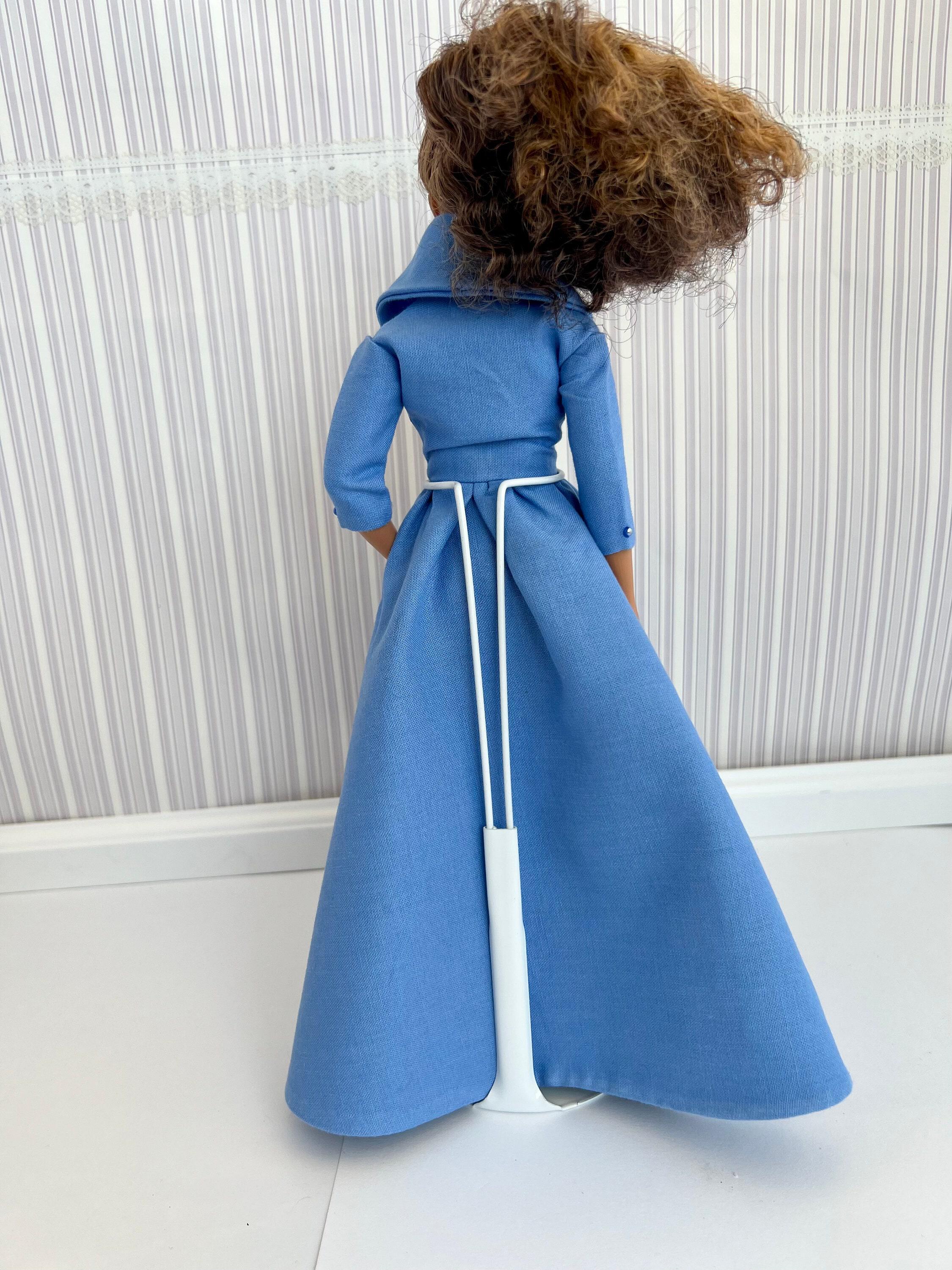 Fun & Games :: Stuffed Animals, Dolls & Plush :: 2-piece Pantsuit Set Made  for 11-12-inch Fashion Dolls (post 2000s) Handmade with Fully Lined Pants  and Jacket Blue on Blue Floral 1:6 Scale