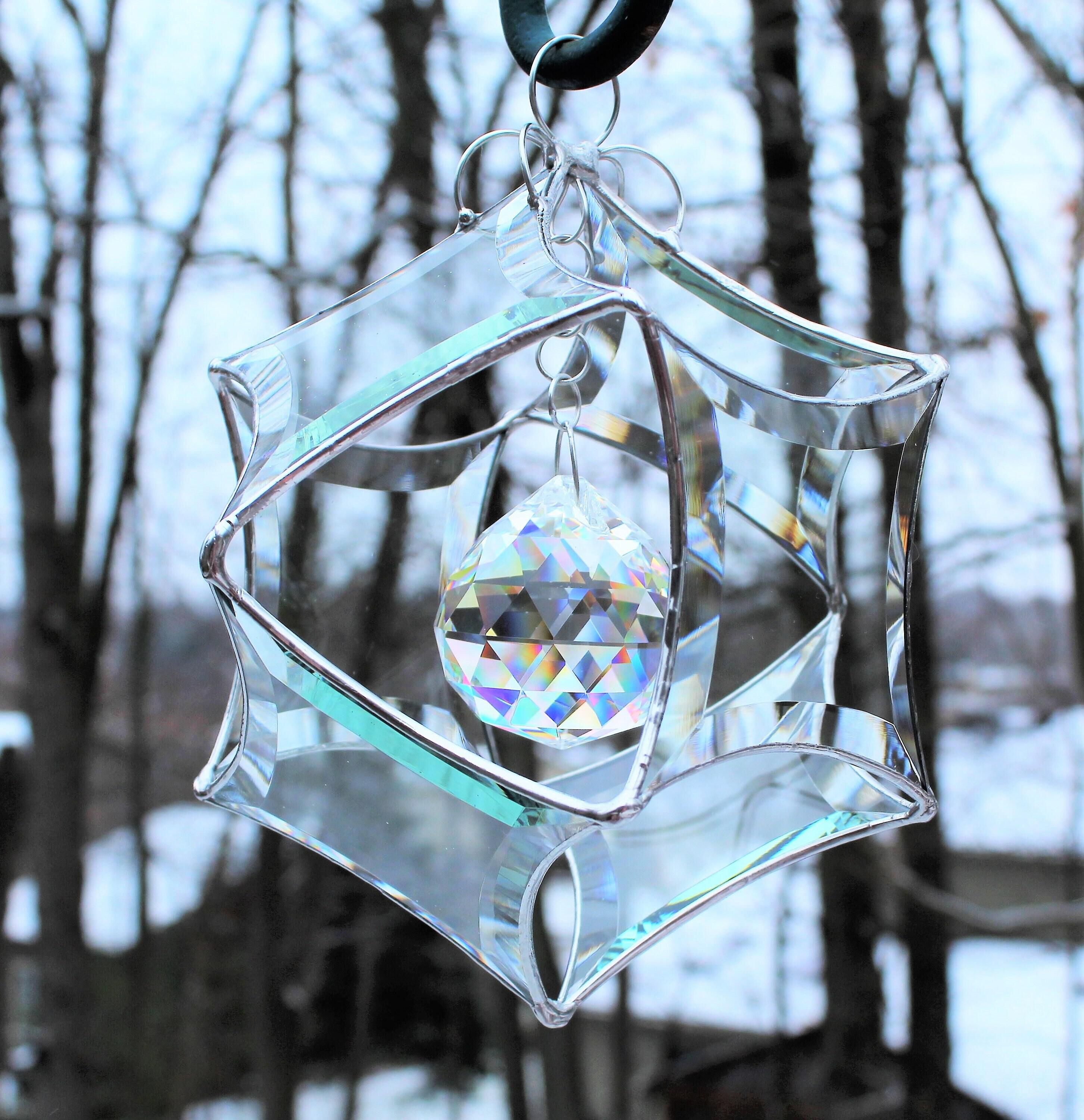 White outlets marble star 3D hanging sun catcher