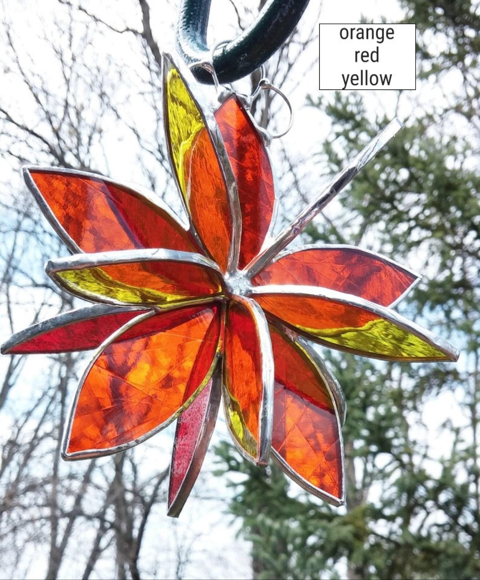 Store Stained Glass Autumn Leaves, Suncatcher Colorful, Stained Glass, Home Decor Original, Gift , Unique Glass Sun Catcher