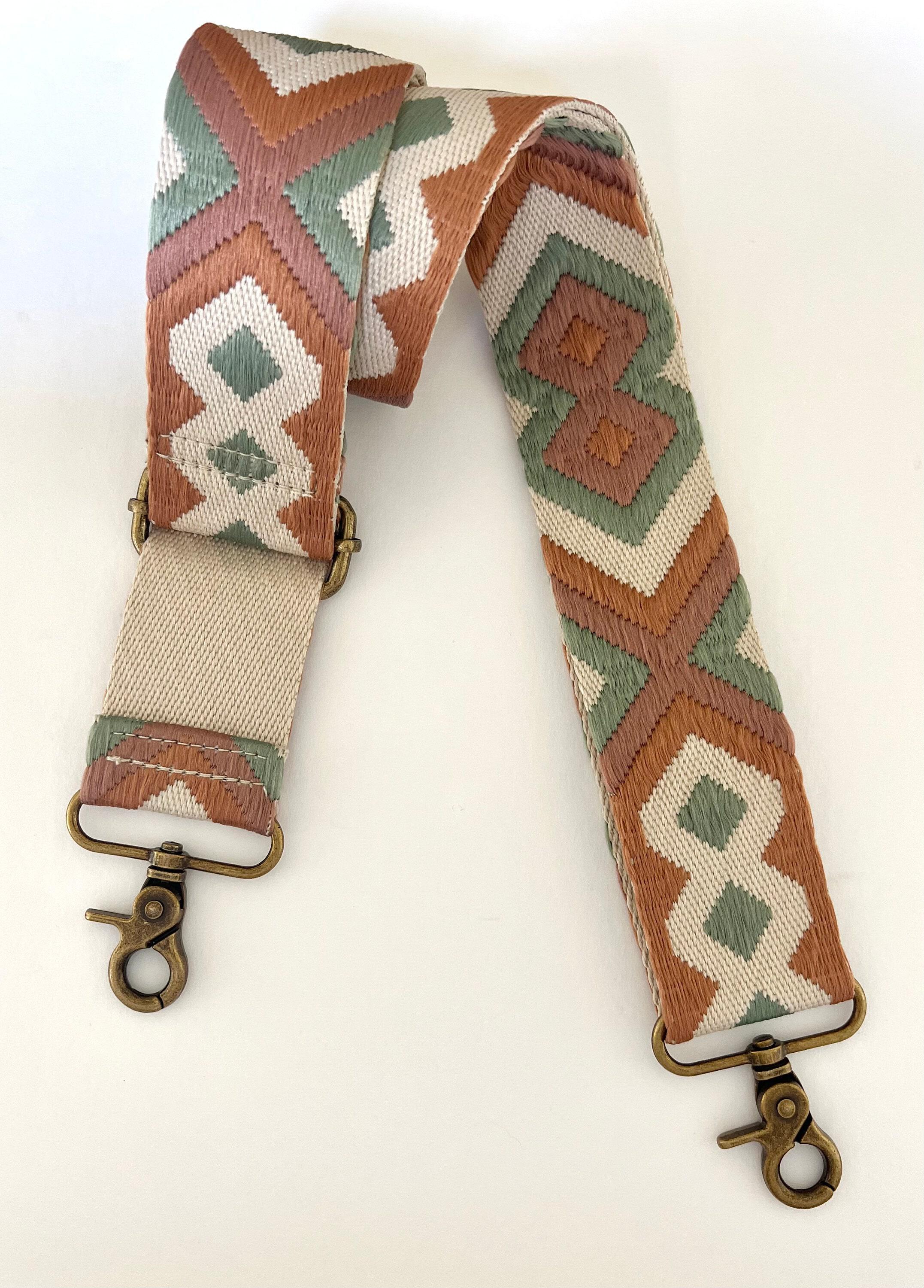 Jacquard Strap - Replacement Purse Straps Gold/Brown