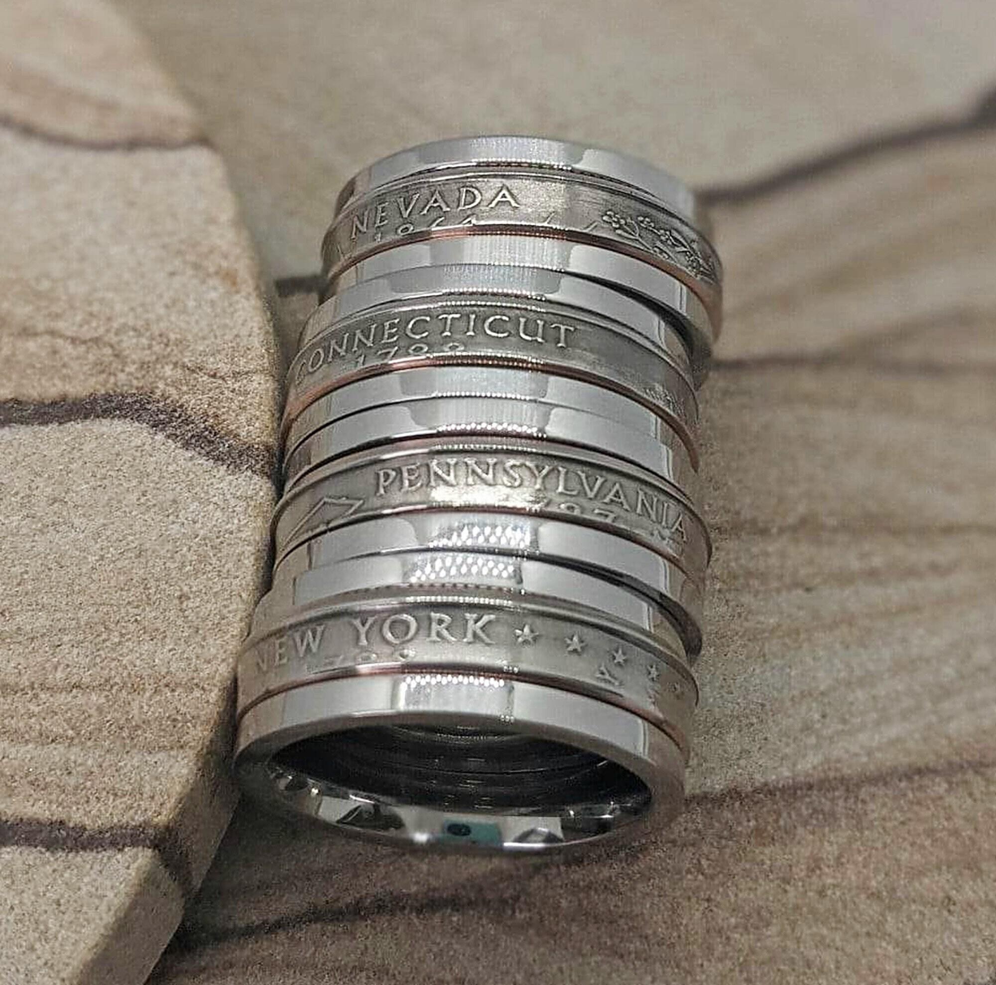 Coin hot sale spinner rings