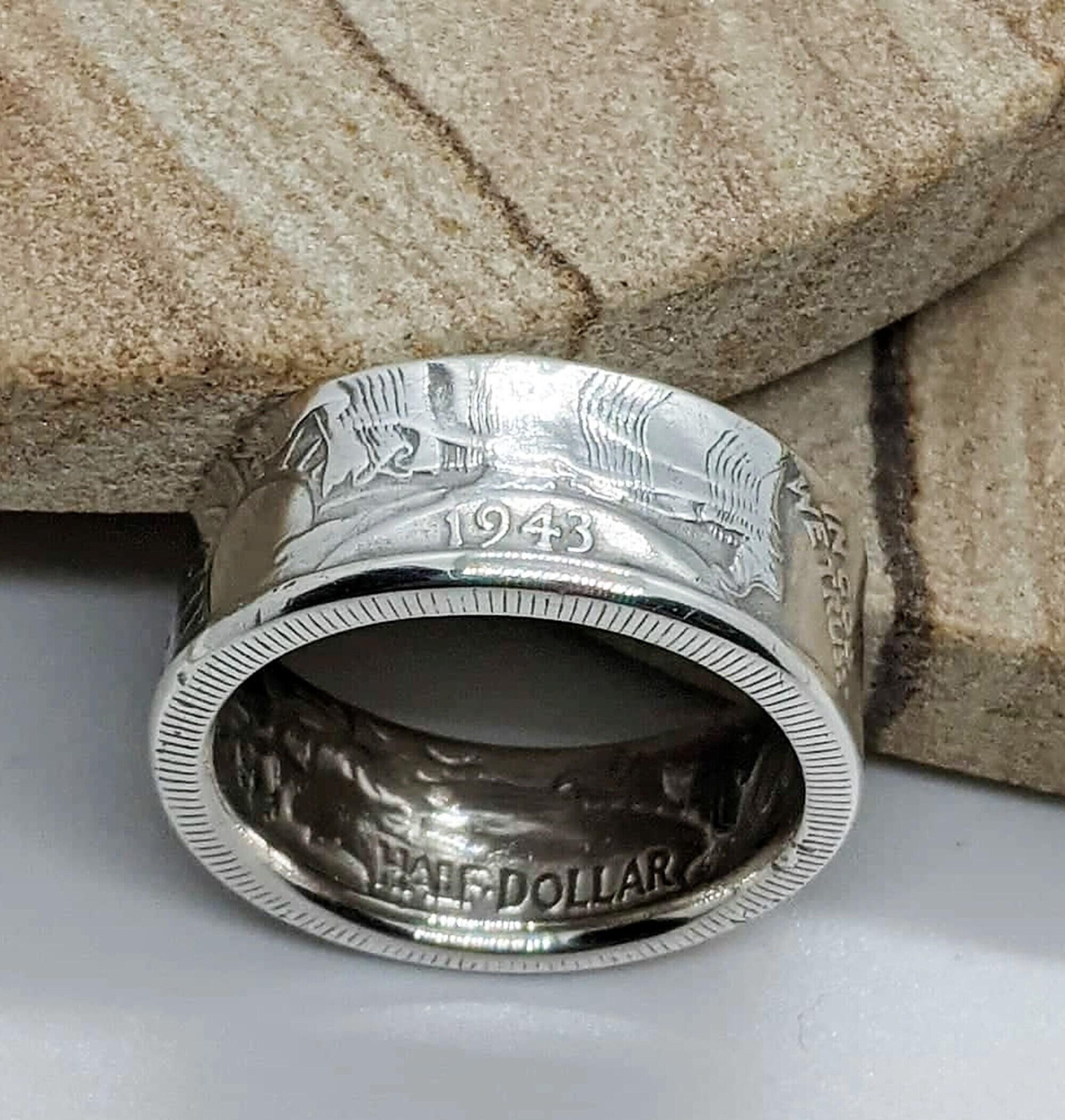 1941 silver coin ring for men deals custom size!