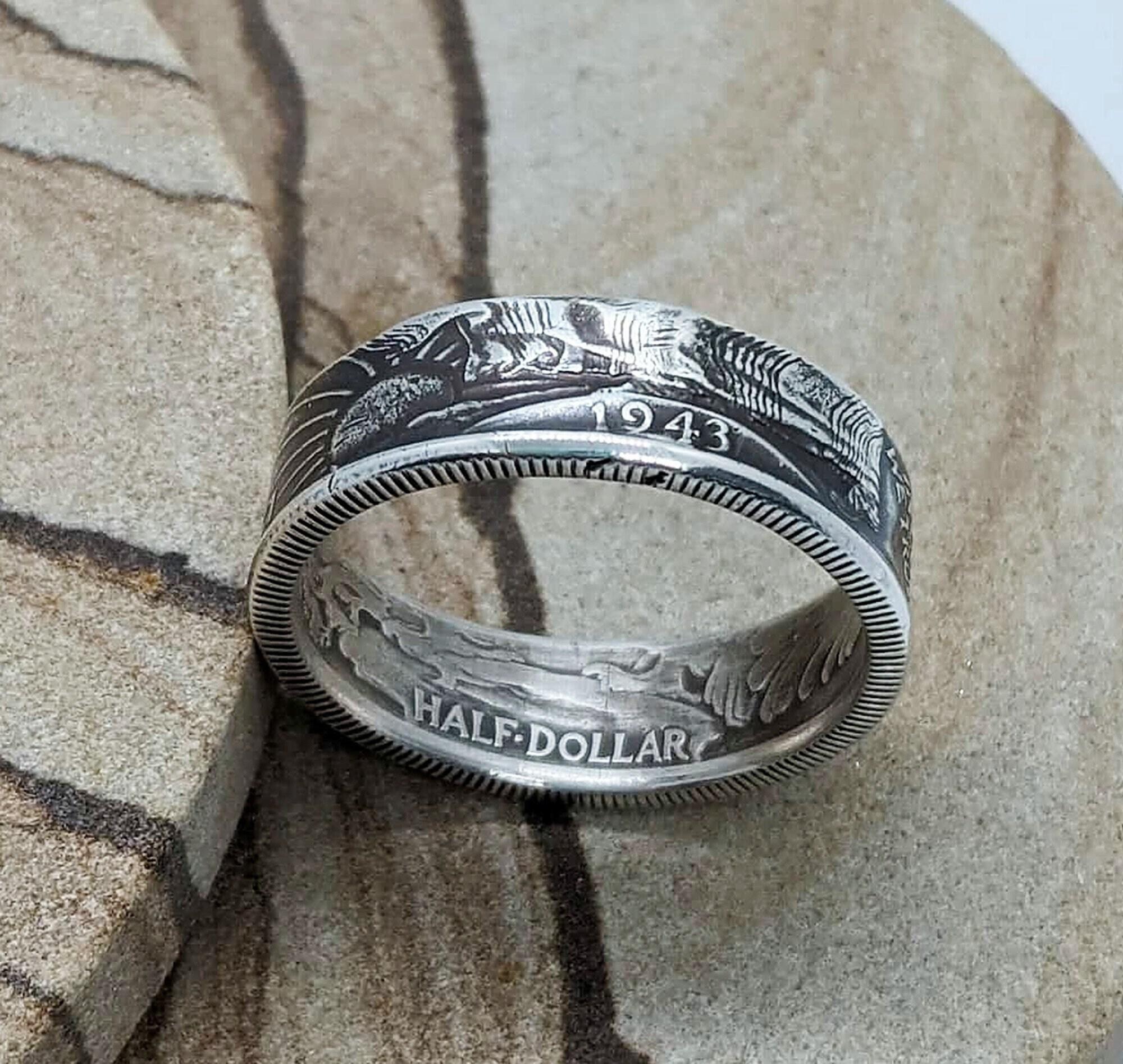 168 Year Old Silver American online Half Dollar Coin Ring