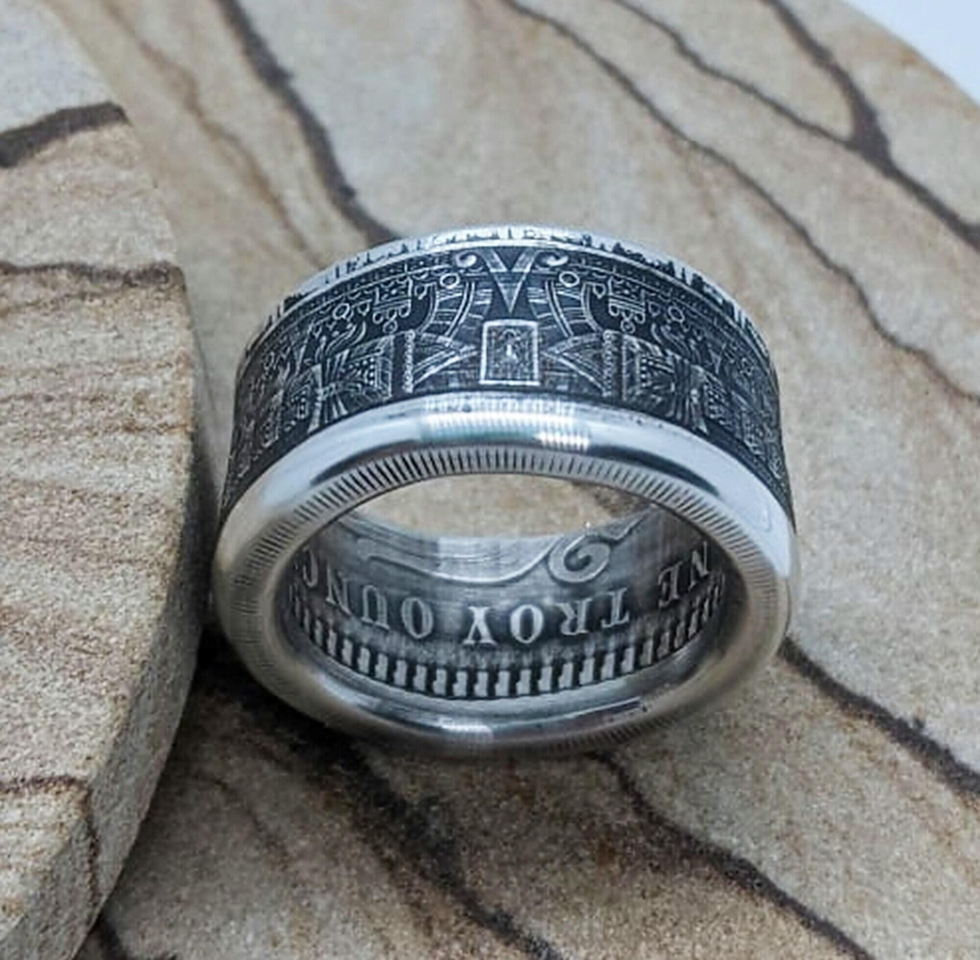 Mayan calendar silver on sale ring