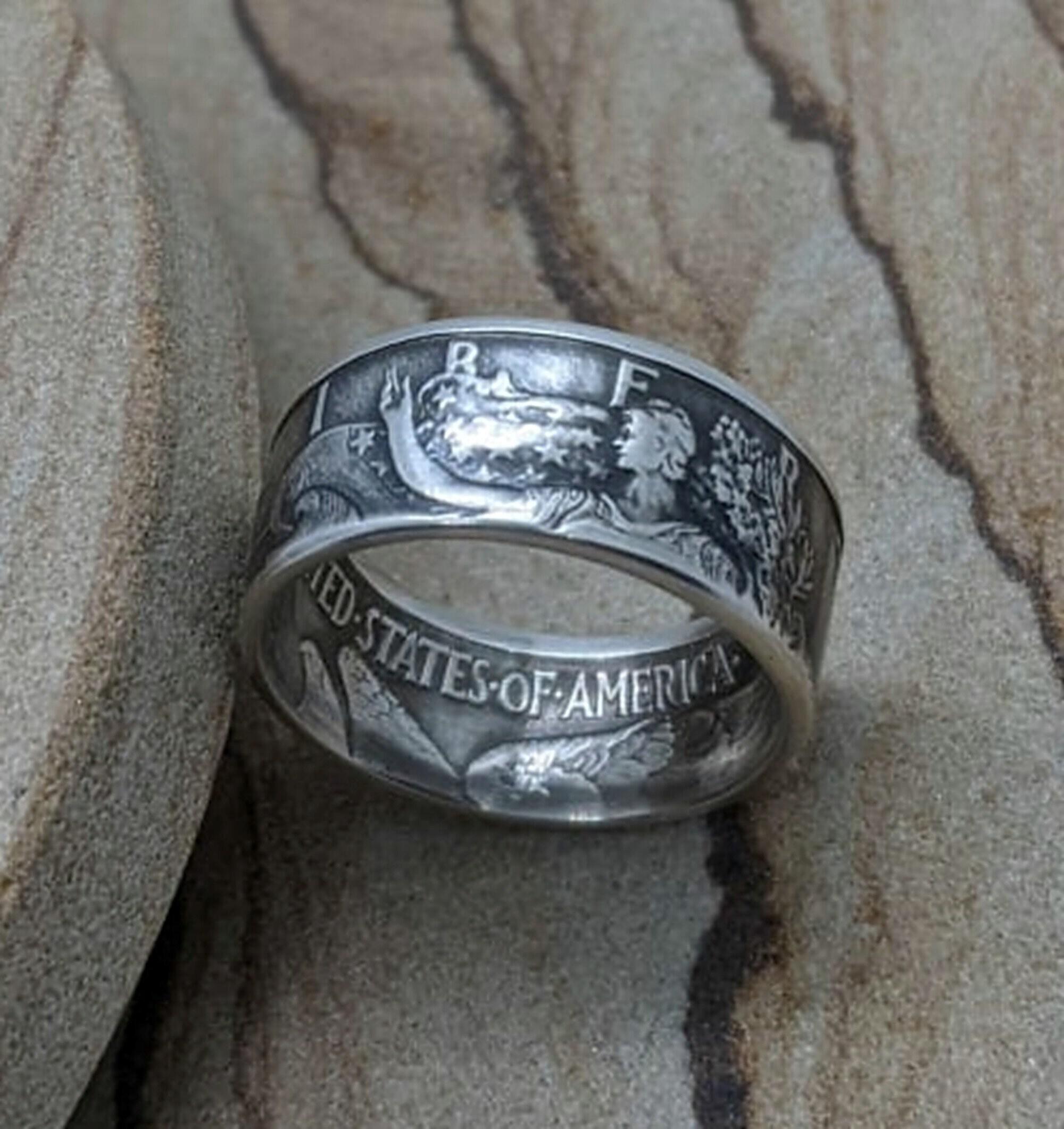 1941 silver coin ring for men deals custom size!