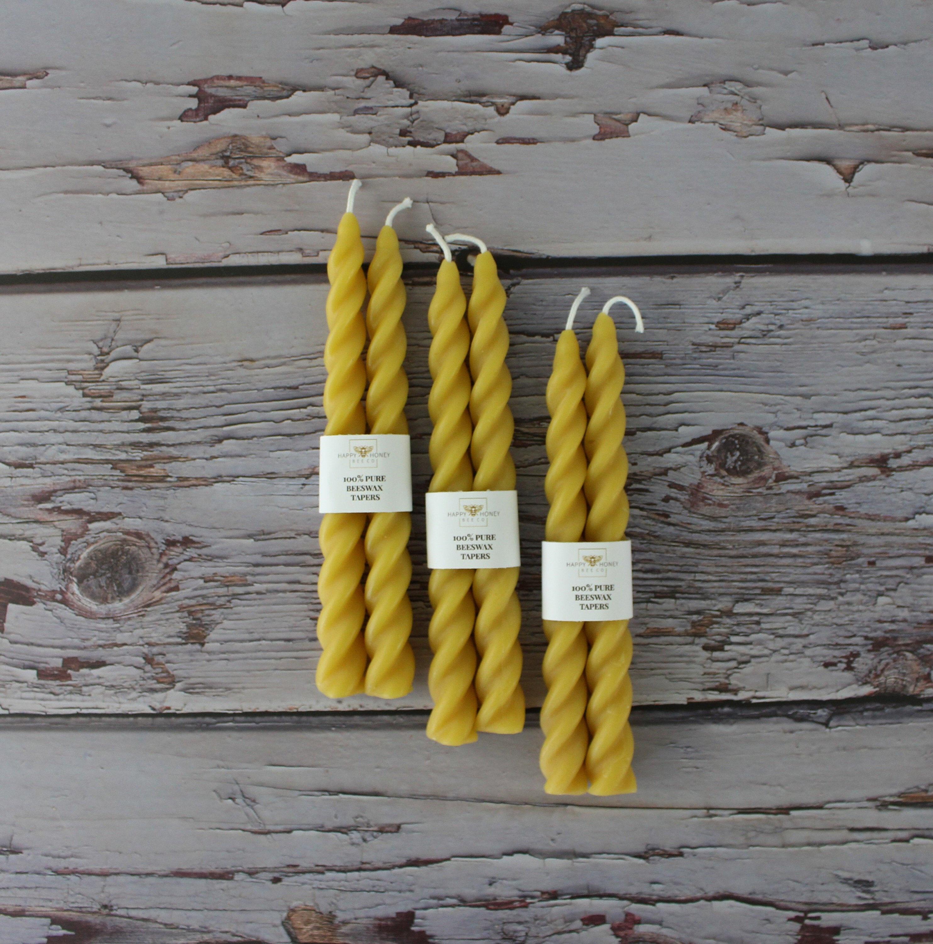 Beeswax Spiral Taper Candles - Set of 2