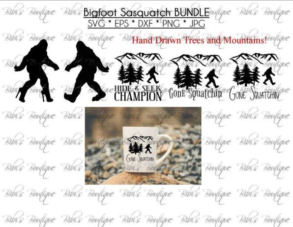 Download Handmade Supplies Clip Art Image Files Bigfoot Bundle Sasquatch Yeti Big Foot Svg Bundle Gone Squatchin Nature Mountain Life Svg More Set Svg Eps Jpg Png Dxf Files PSD Mockup Templates