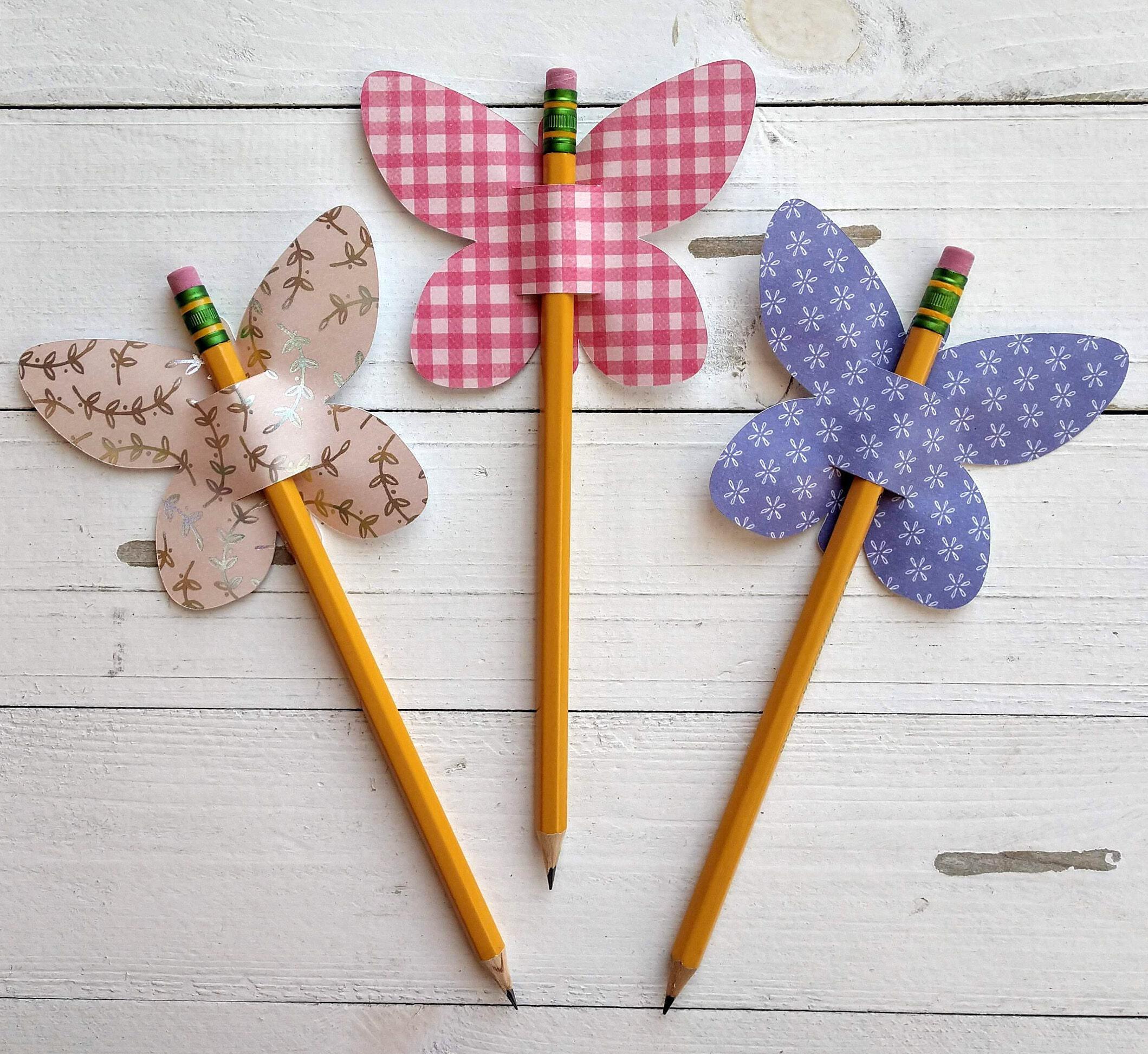 Products :: Butterfly Pencil Topper, Pencil Topper, Straw Topper, Easter  Pencil Topper, Party Favor, Party Gift, Butterfly Gift,Teacher Gift,Set of  12