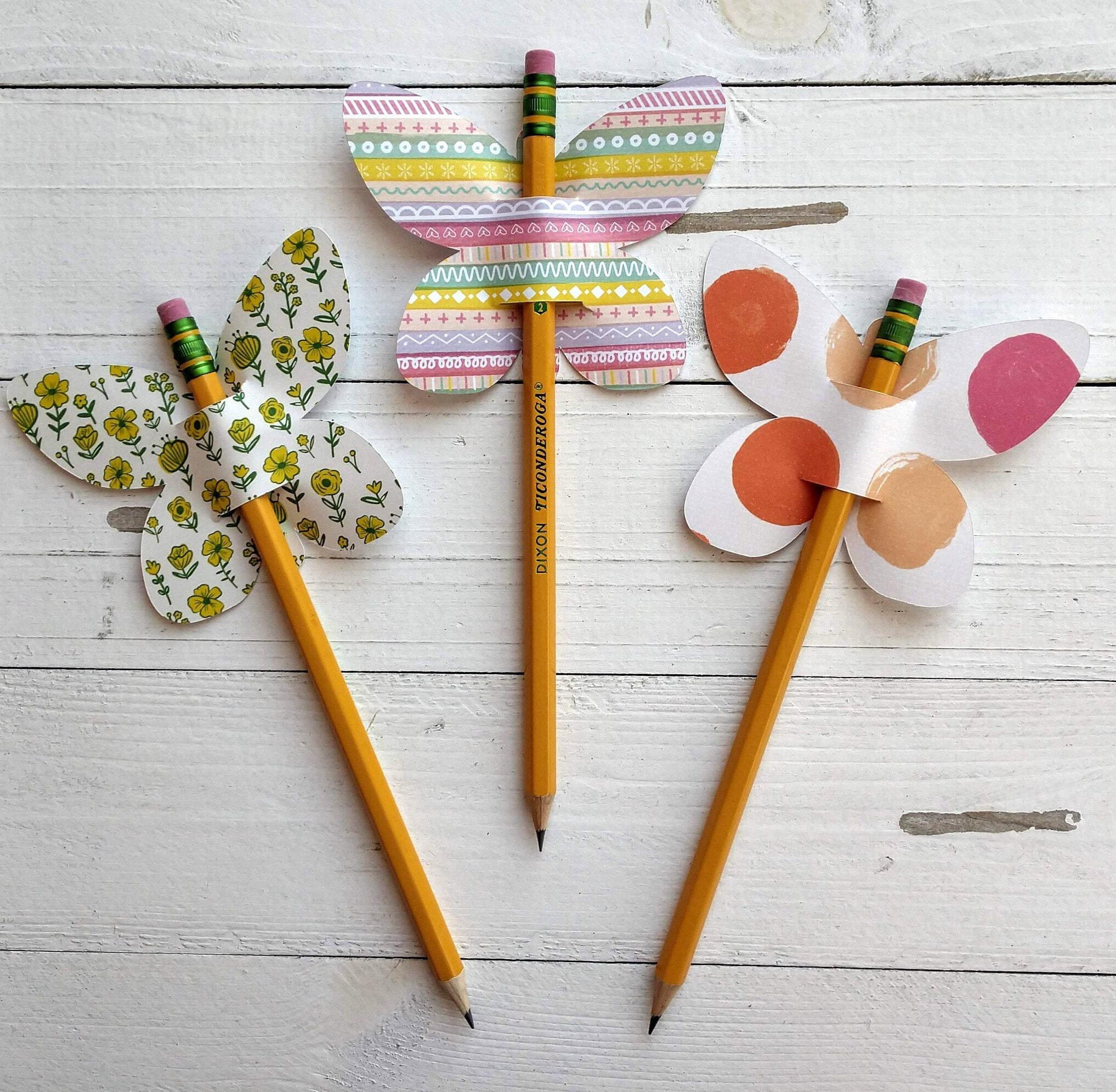 Products :: Butterfly Pencil Topper, Pencil Topper, Straw Topper, Easter  Pencil Topper, Party Favor, Party Gift, Butterfly Gift,Teacher Gift,Set of  12