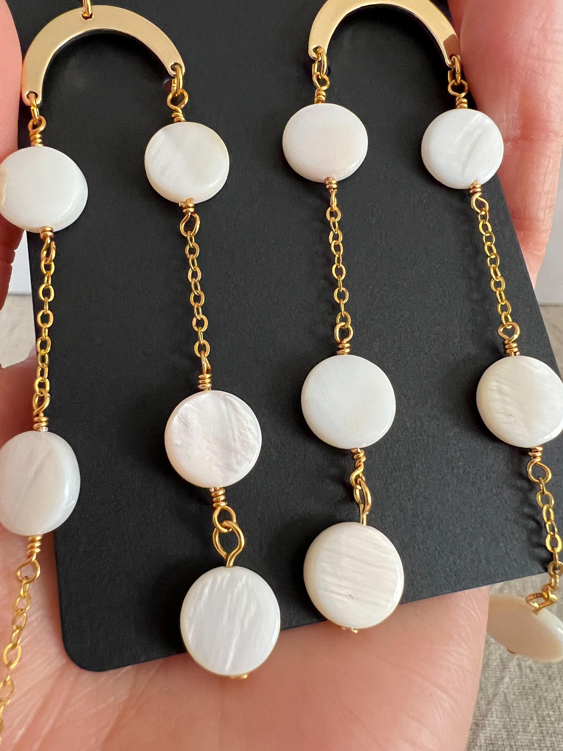 Mother of online pearl chandelier earrings