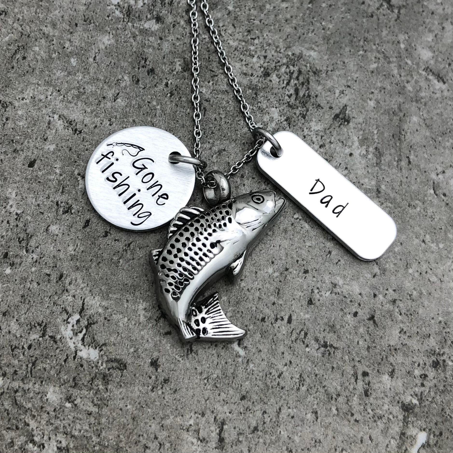 Home & Living :: Religious & Spirituality :: Memorials & Loss :: Gone Fishing  Urn Necklace Personalized Cremation Jewelry Custom Urn Necklace For Ashes  Trout Fisherman Urn Pendant For Human Ashes Cremains