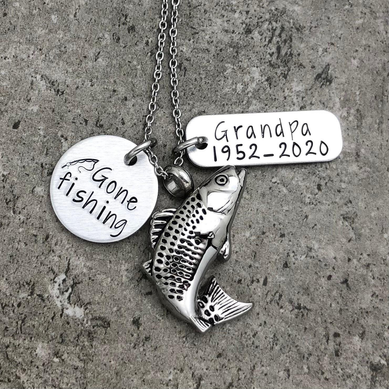 Gone Fishing Urn Necklace Personalized Cremation Jewelry Custom Urn  Necklace For Ashes Trout Fisherman Urn Pendant For Human Ashes Cremains