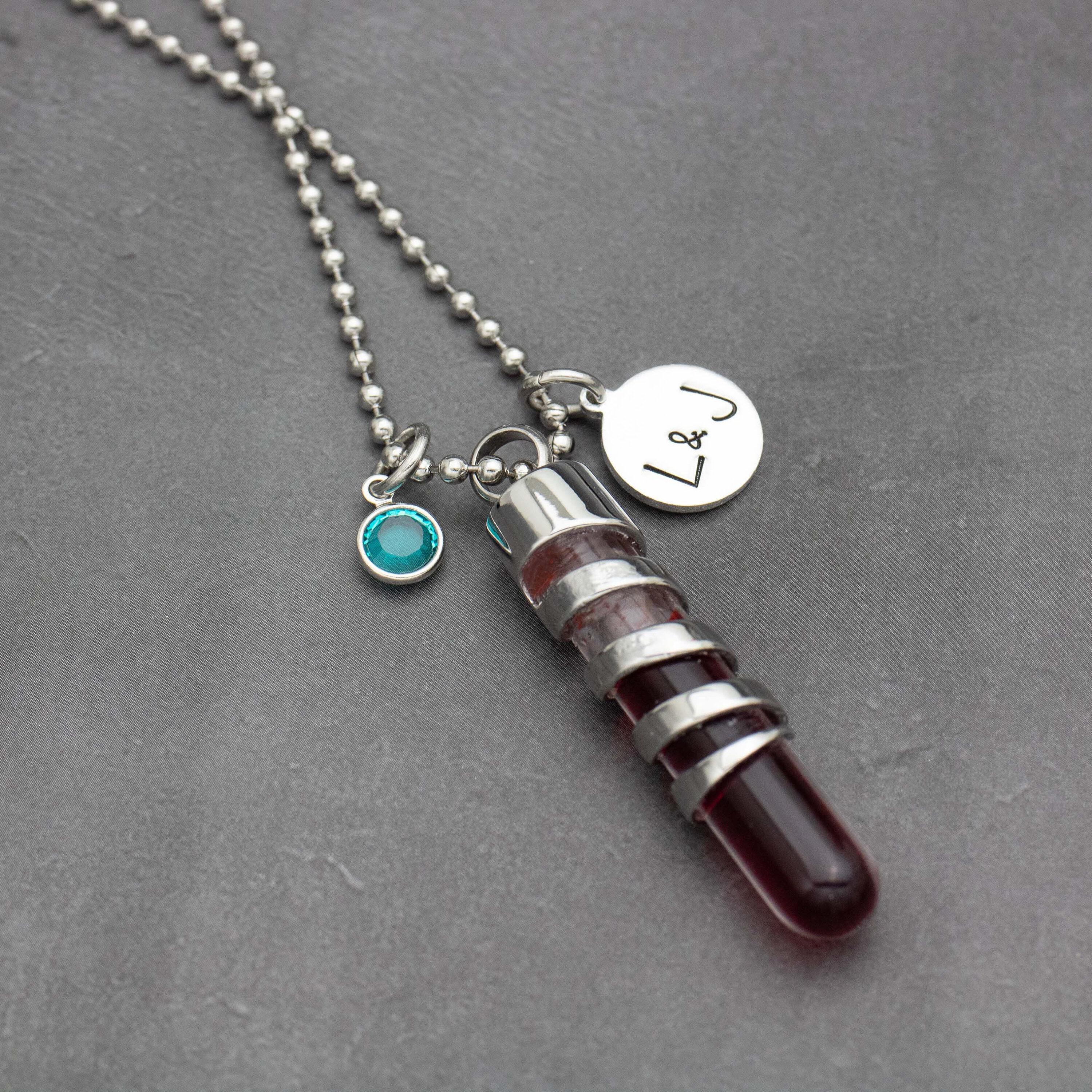 Stainless Steel Beaded Heart Necklace With Chain Make A Wish Blood Vial  Necklace For Women Clear Vial Bottle Jewelry Drop Delivery From Dayupshop,  $10.09 | DHgate.Com