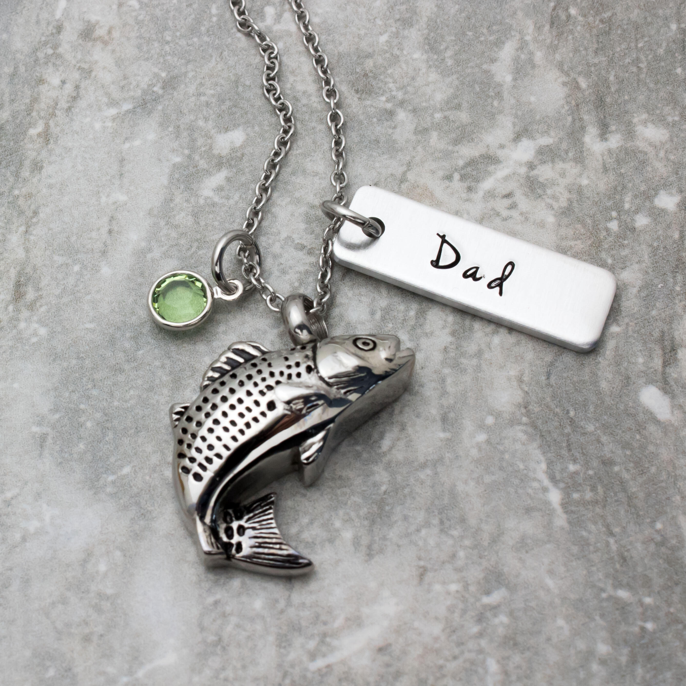 Fish Urn Cremation Necklace for Ashes Urn Necklaces for Human Ashes in  Loving Memory of Dad Fishing Locket Ashes Holder Keepsake Cremation  Memorial Pendant Jewelry 