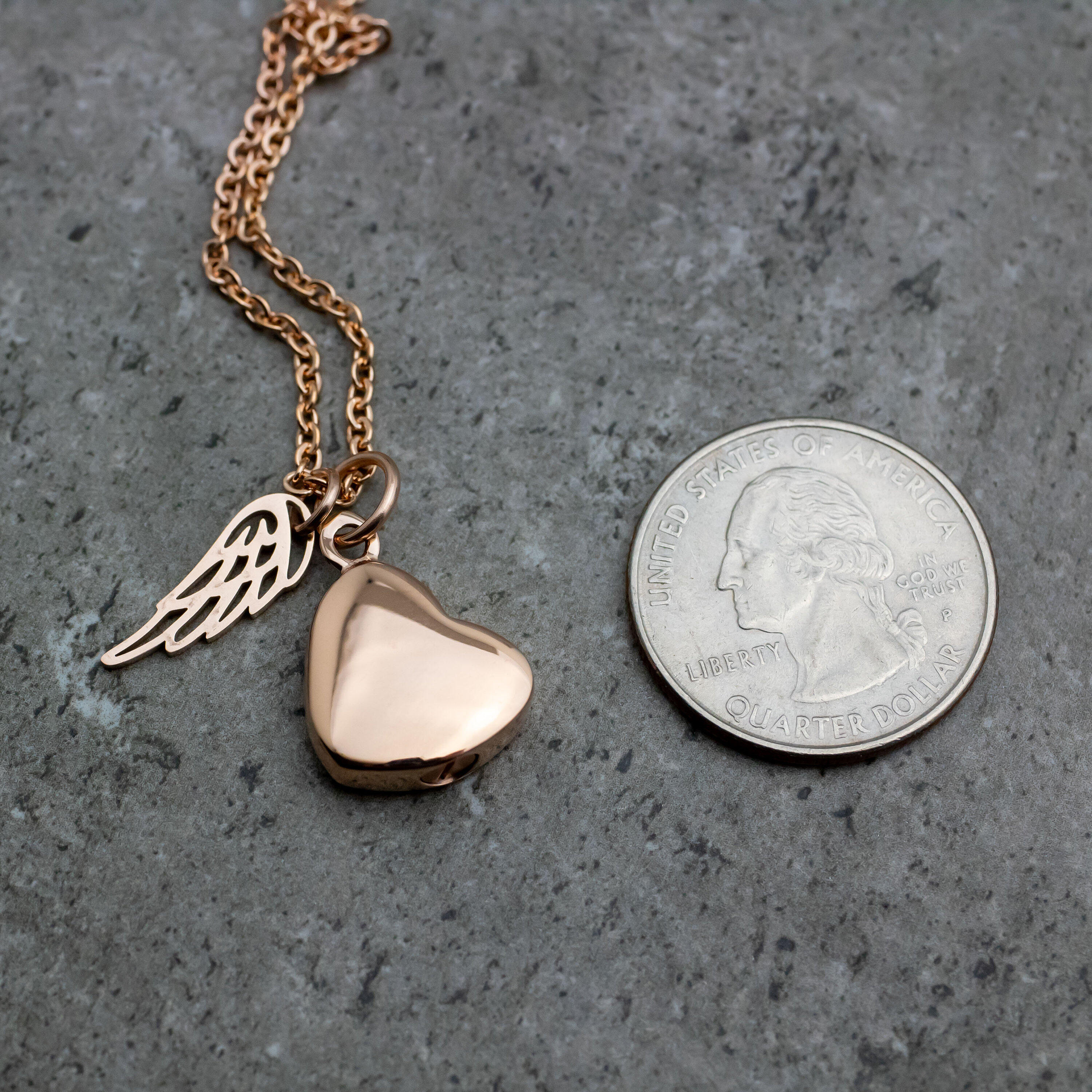 Rose gold store memorial necklace