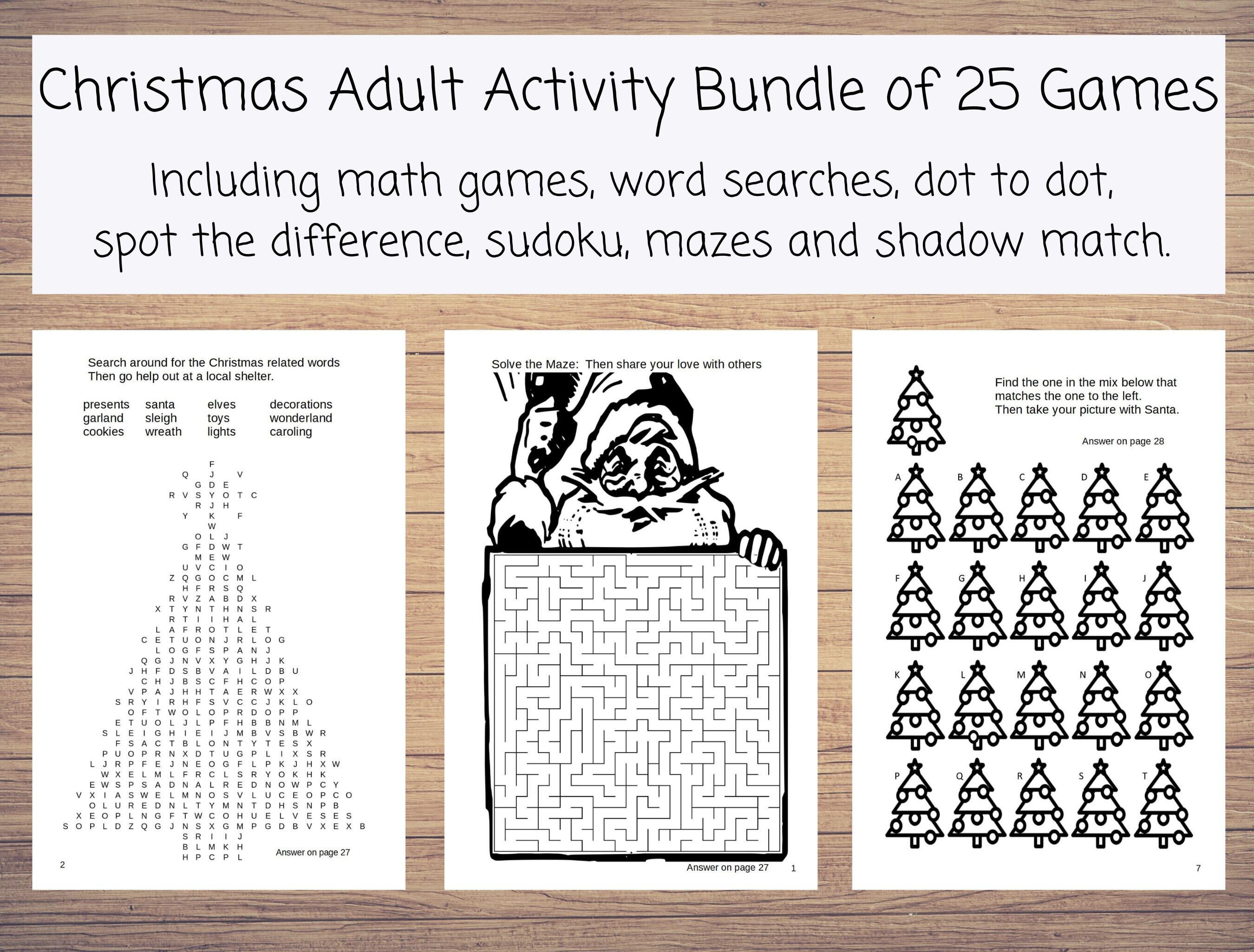 25 Days of Christmas Activities: Holiday Advent Activity Book For Adults:  Adams, Tamara L: 9781694625250: : Books