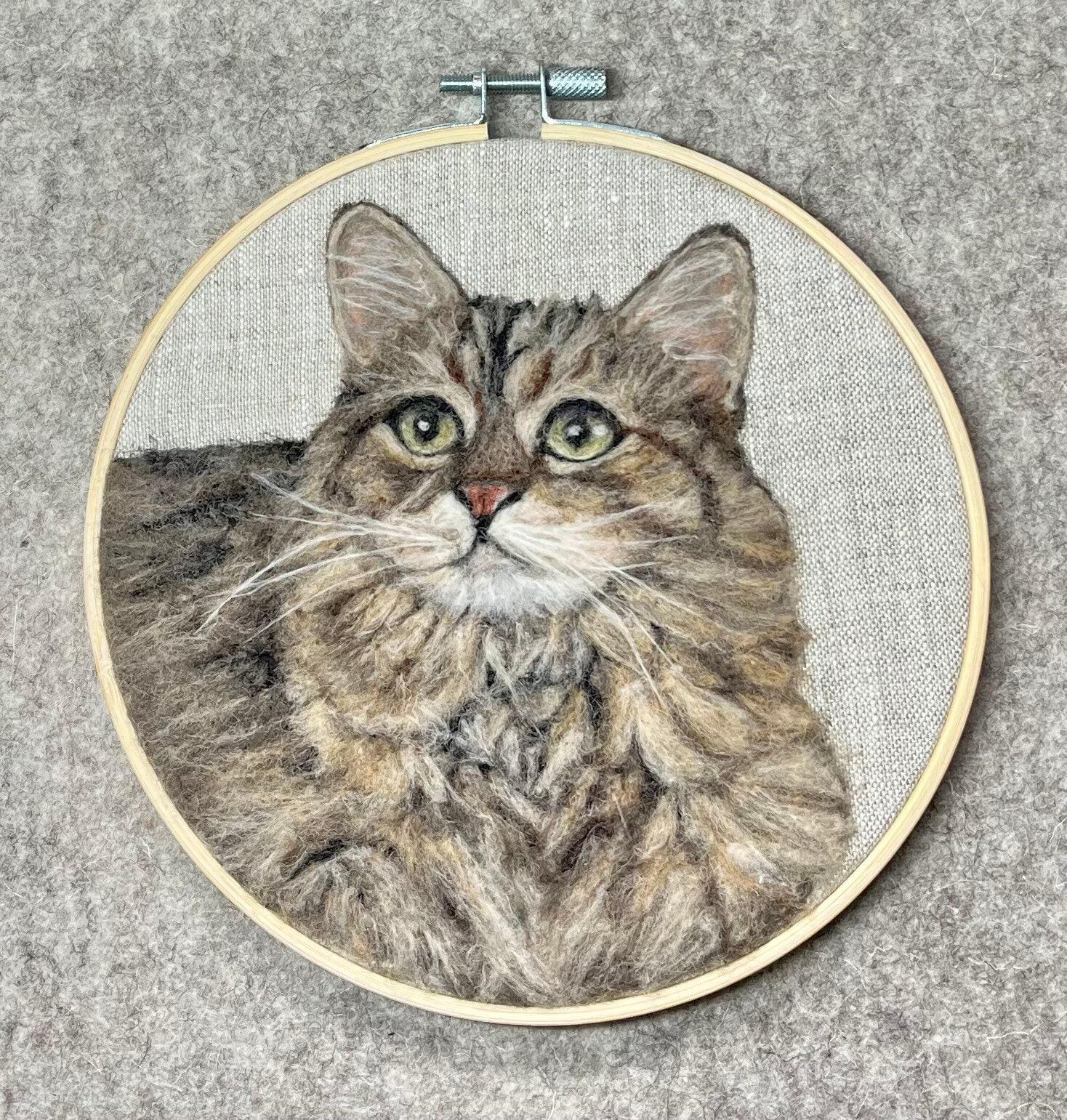 Custom pet portrait felted cat, gift for cat cheapest lovers, pet portrait cat memorial, miniature cat portrait, pet replica kitten