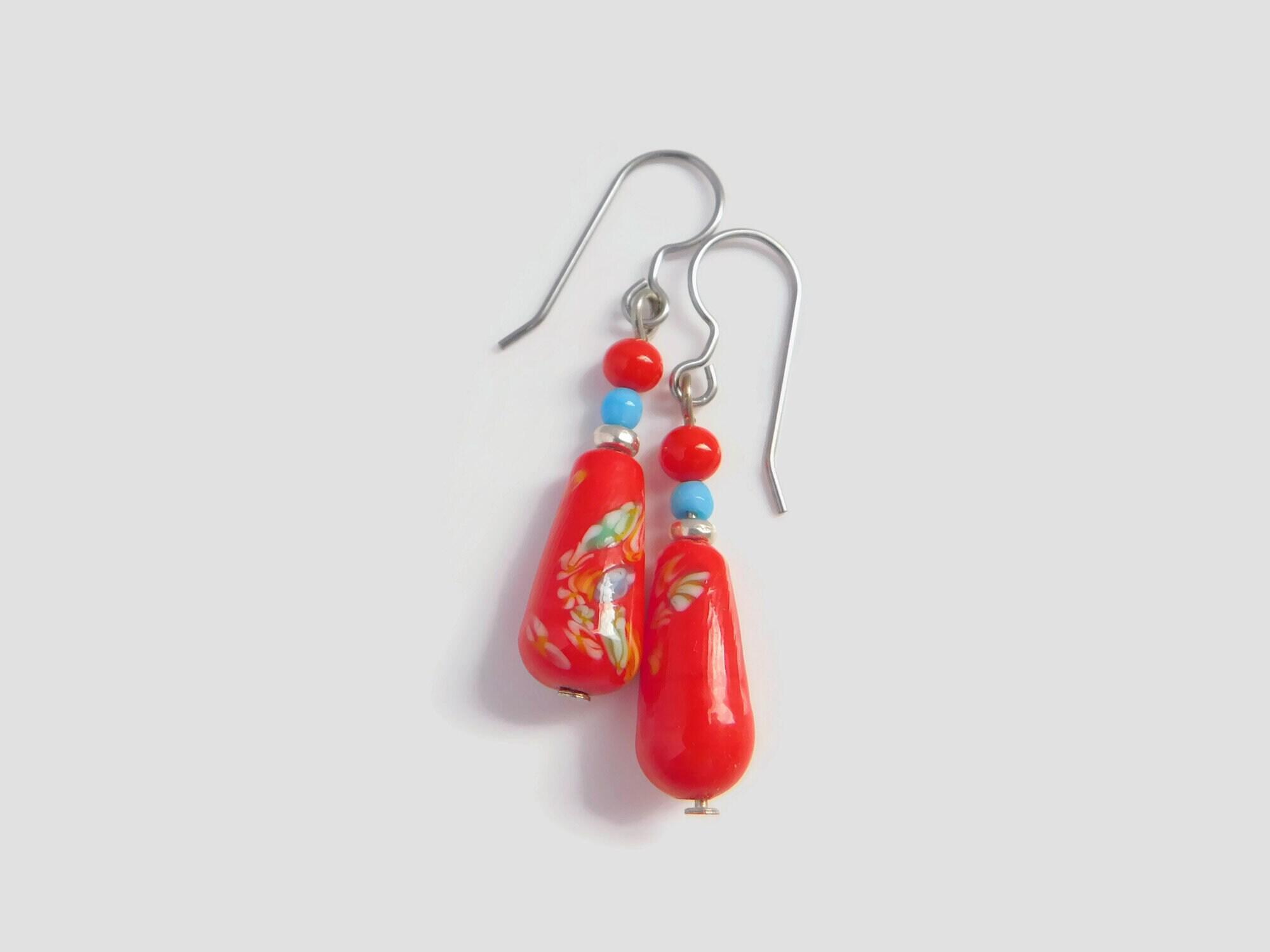 Millefiori earrings hot sale