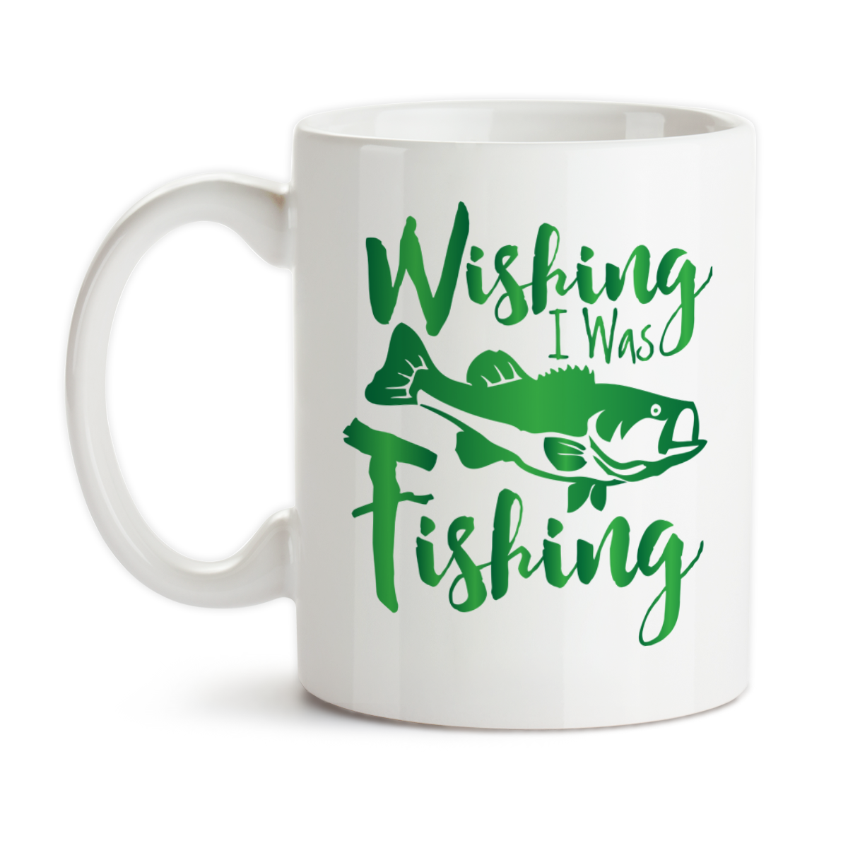 Home & Living :: Kitchen & Dining :: Drinkware :: Wishing I Was Fishing,  Angler, Fisherman, Coffee Mug
