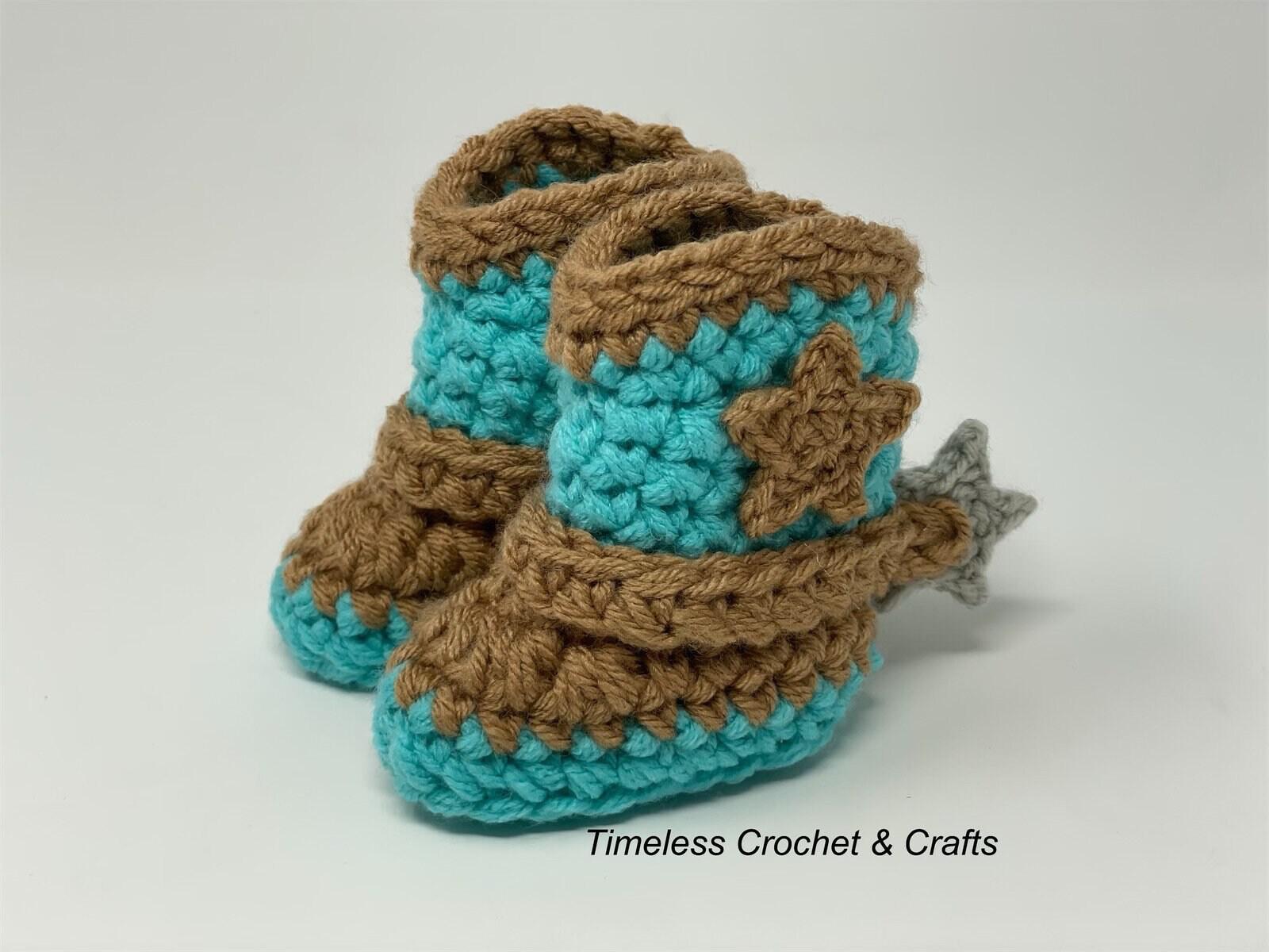 Handmade Knit Baby Booties outlets Cowboy or Cowgirl Boots