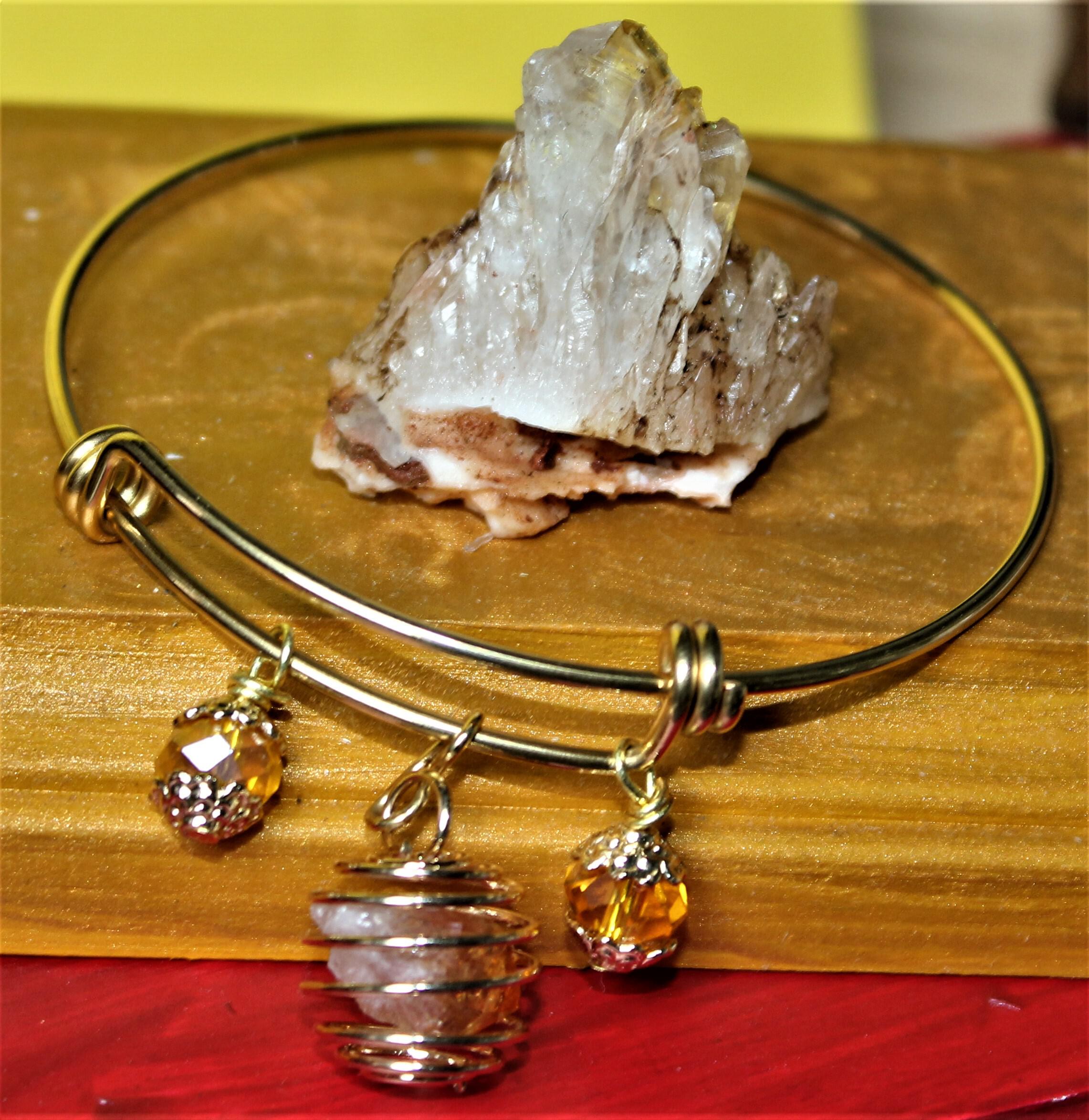 Citrine crystal cage necklace. Made with real