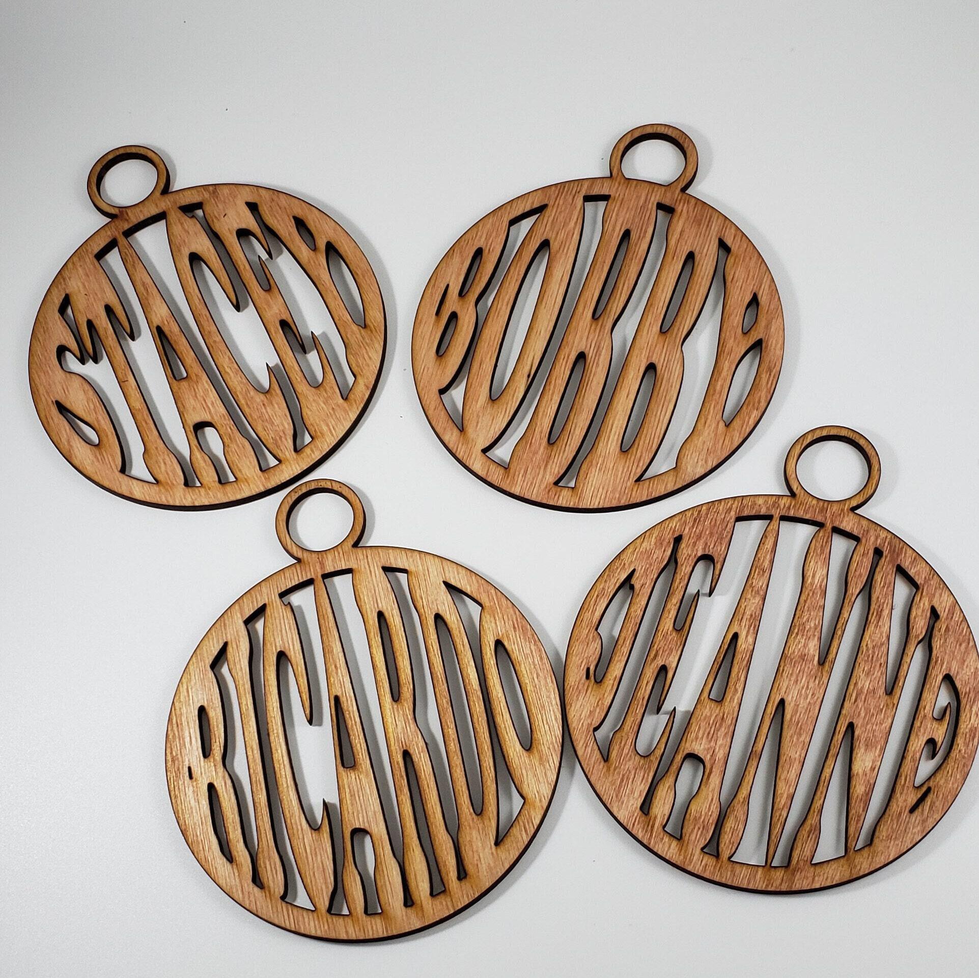 Products :: Personalized Christmas Ornament, Laser Cut wooden ornament,