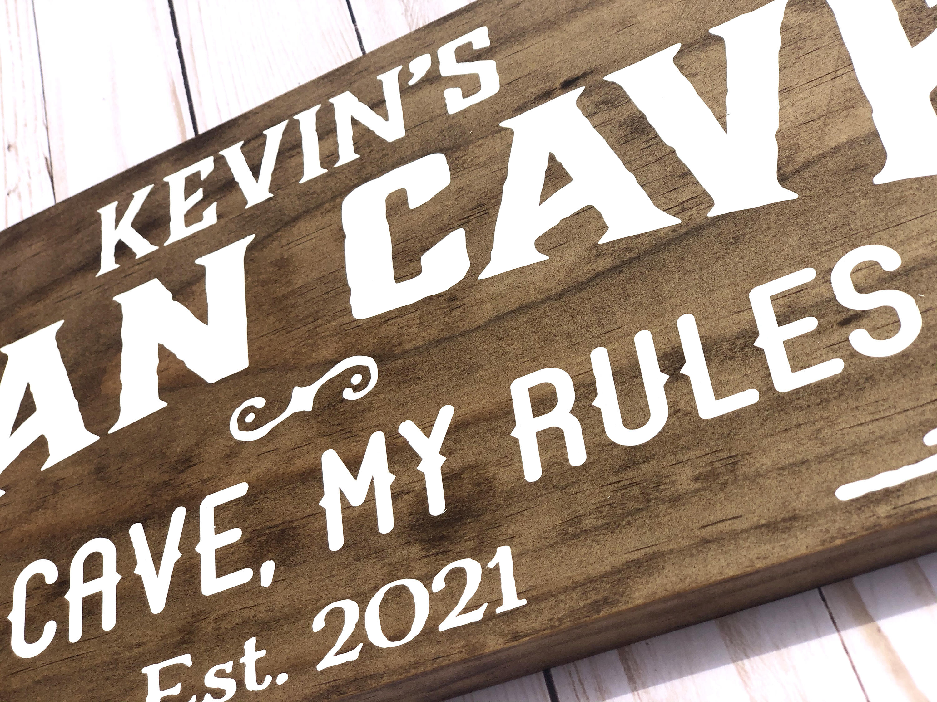Personalized Man Cave Sign My Cave My Rules Great T For Him Rustic Sign