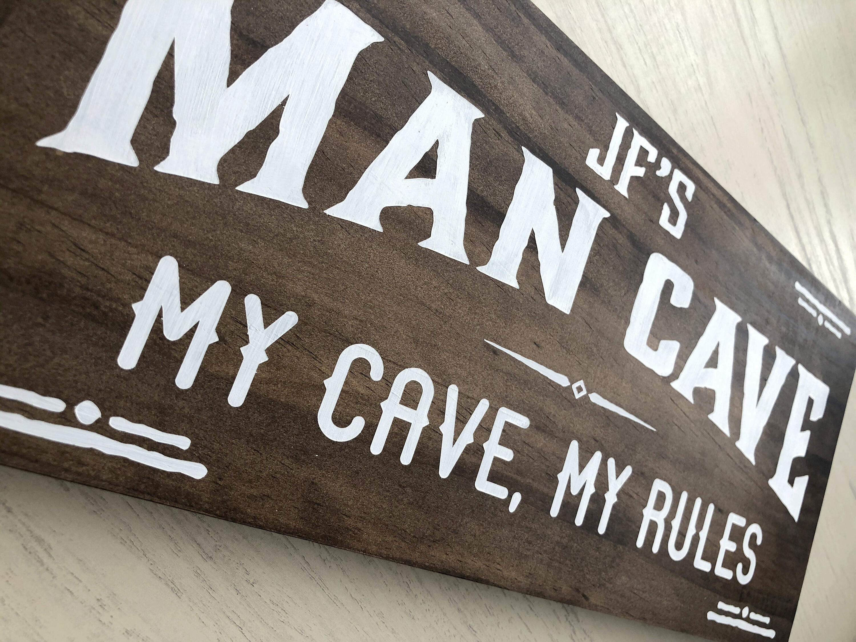 Personalized Man Cave Sign, My Cave, My Rules, great gift for him, rustic sign