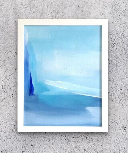 Abstract Seascape Painting, Ocean Painting, Gallery Wall Art, Framed Original Canvas Painting, Coastal Wall Art, Abstract Painting, popular 12x15