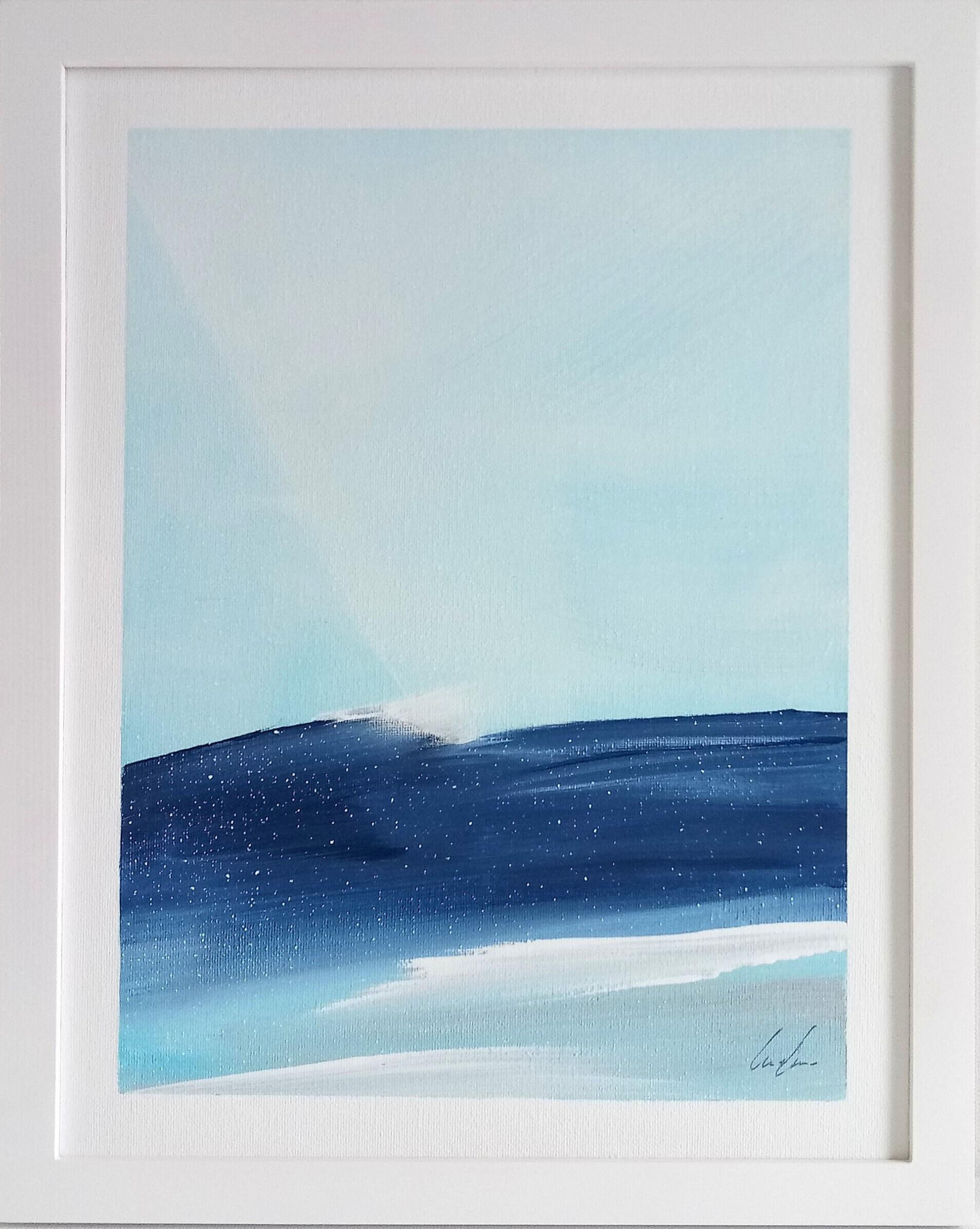 Abstract Seascape Painting, Ocean Painting, Gallery Wall Art, Framed Original Canvas Painting, Coastal Wall Art, Abstract Painting, popular 12x15