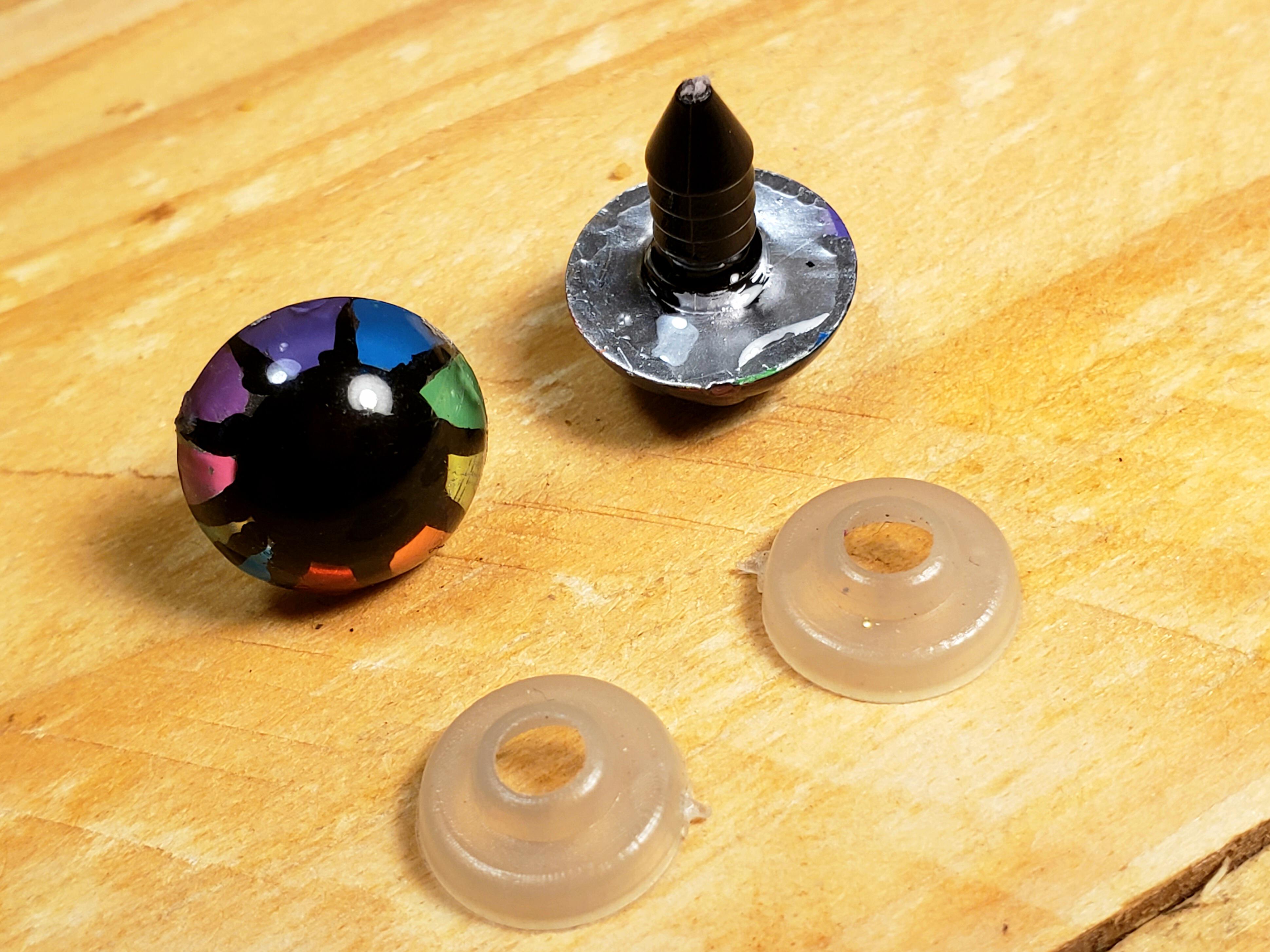Handmade Supplies :: Sewing & Fiber :: Fiber Art Tools :: 1 Pair 14mm  Rainbow Wheel Plushie Safety Eyes