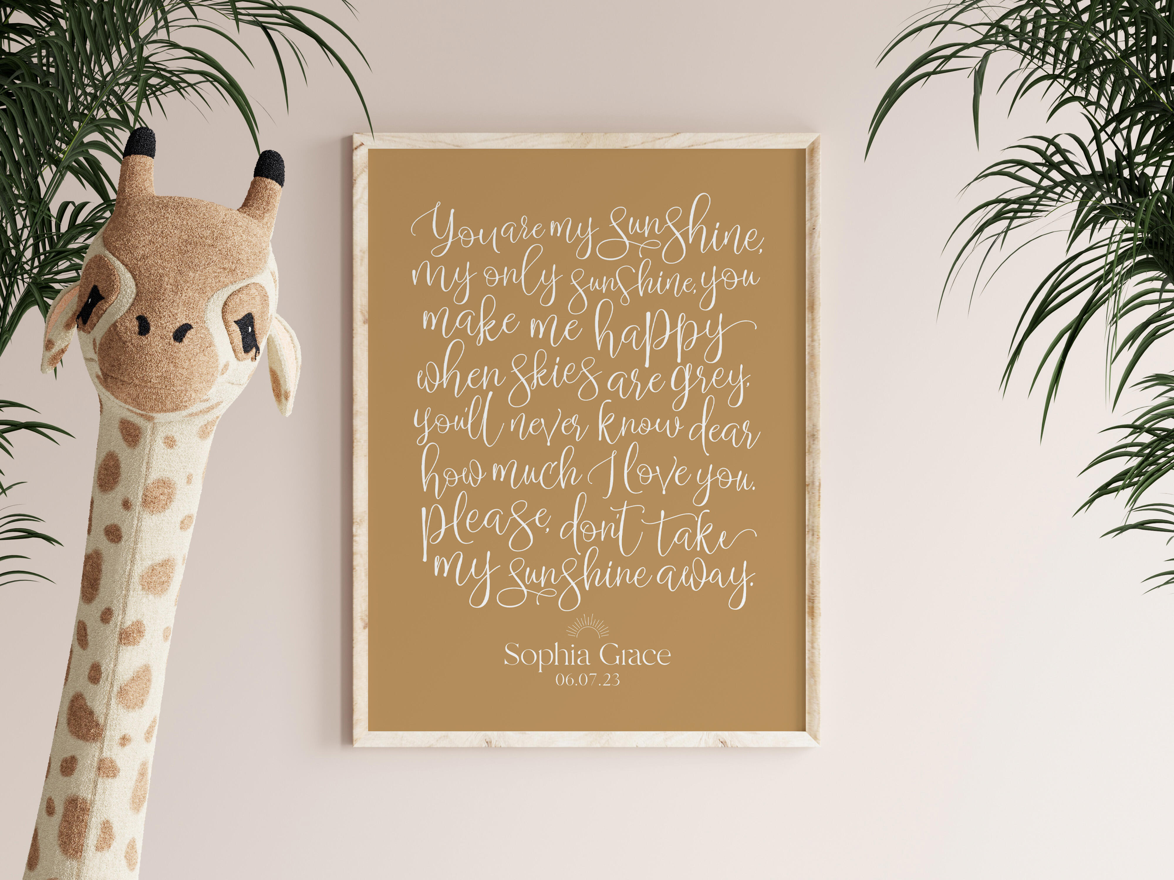 You Are My Sunshine Lyrics Nursery Digital Art Print 