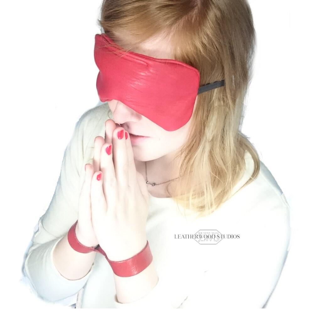 Products :: BDSM Bondage Leather Blindfold Sleep Mask Eye Blinders in Black