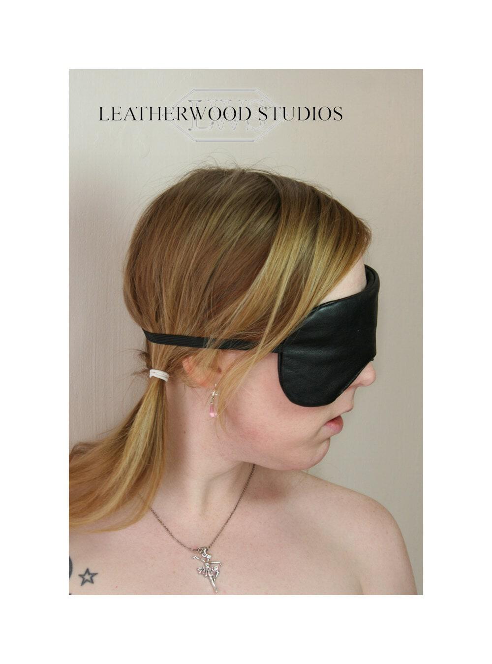 Products :: BDSM Bondage Leather Blindfold Sleep Mask Eye Blinders in Black