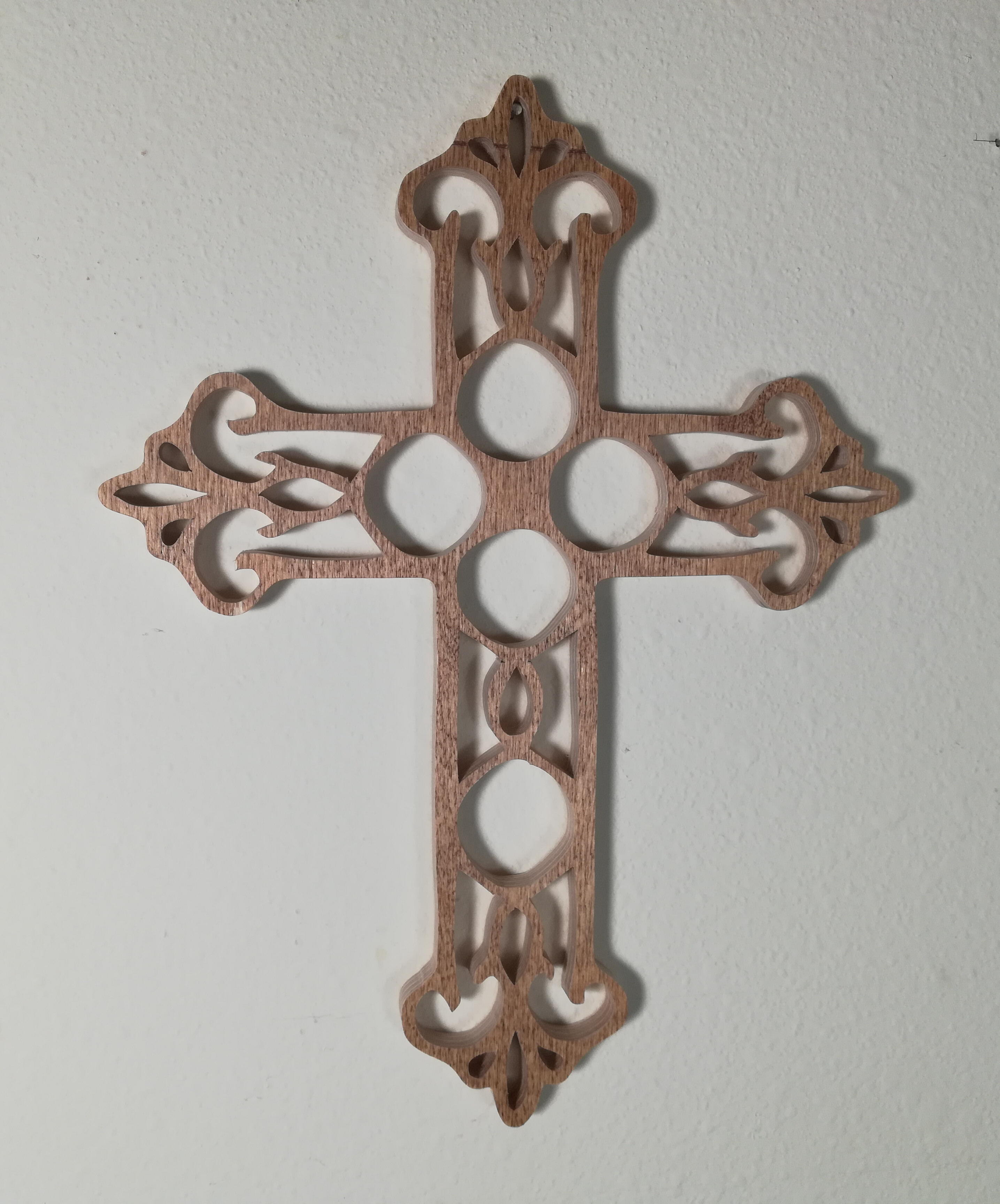 This beautiful handmade rustic fretwork cross is made from reclaimed hardwood flooring samples and adds a touch of rustic elegance to your home.