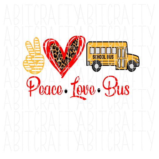 Handmade Supplies :: Clip Art & Image Files :: Peace, Love, Bus Driver