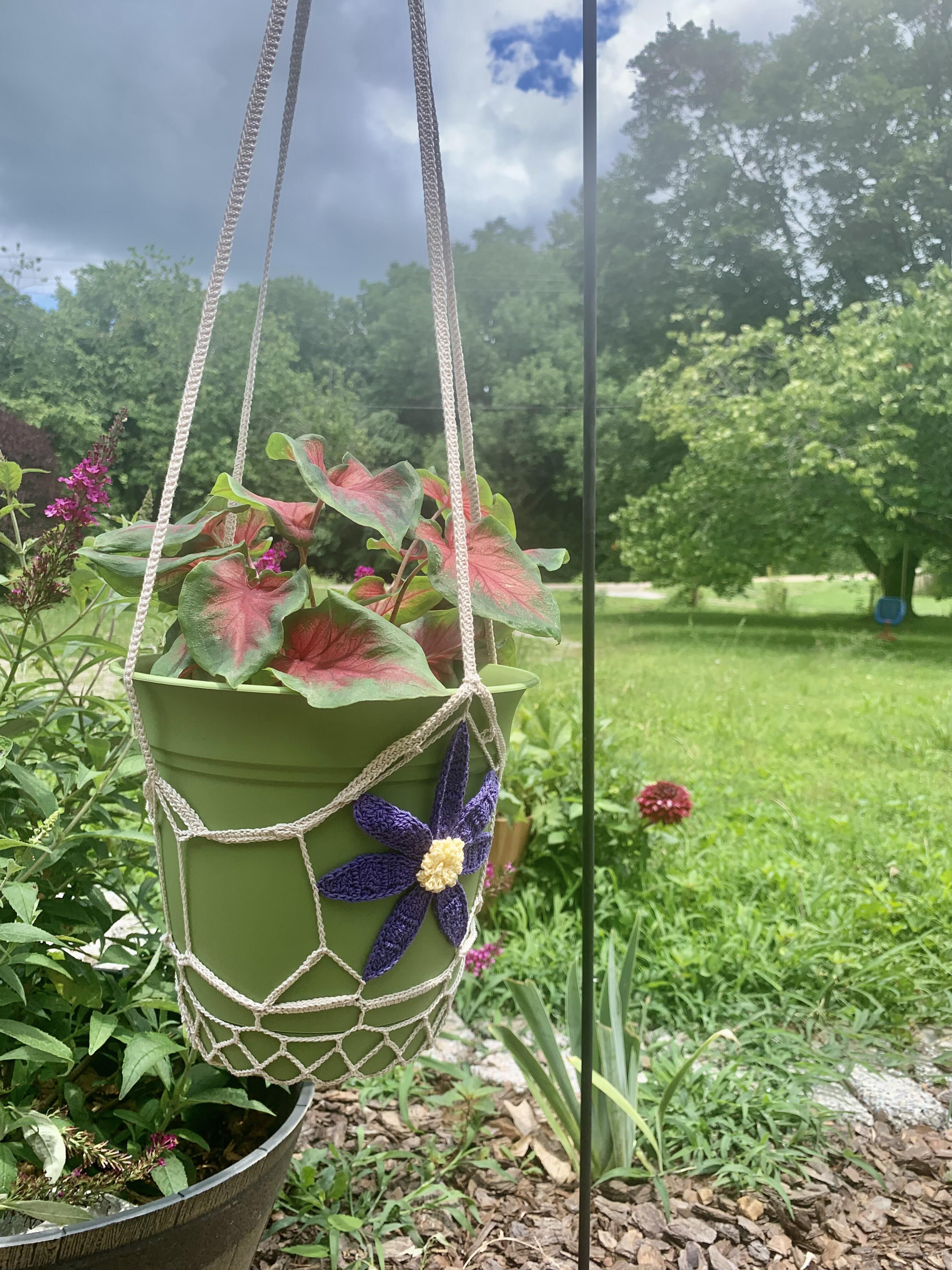 Handmade crochet plant hanger