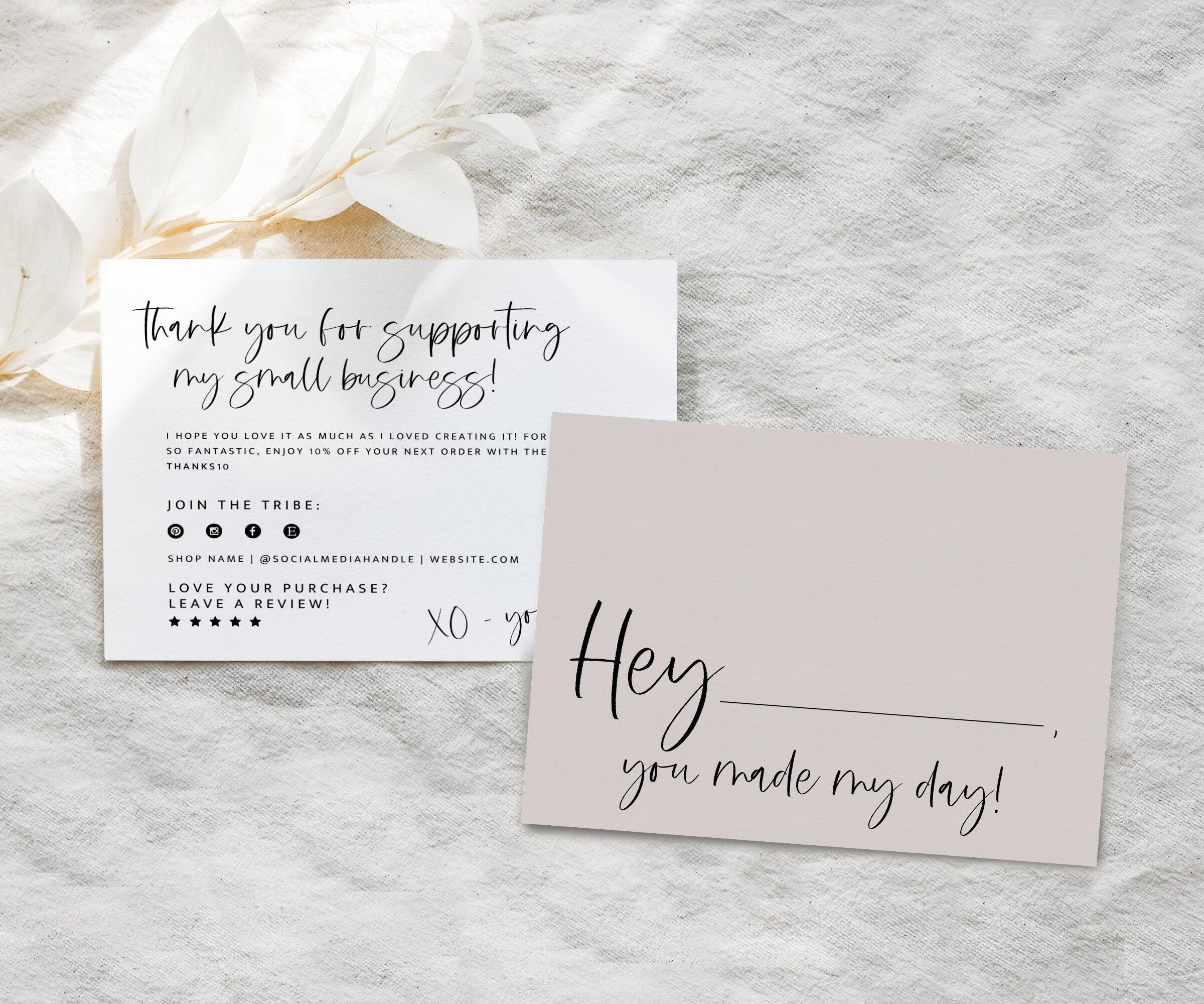 PRINTABLE Leave Review / Thank You Order Insert Card 