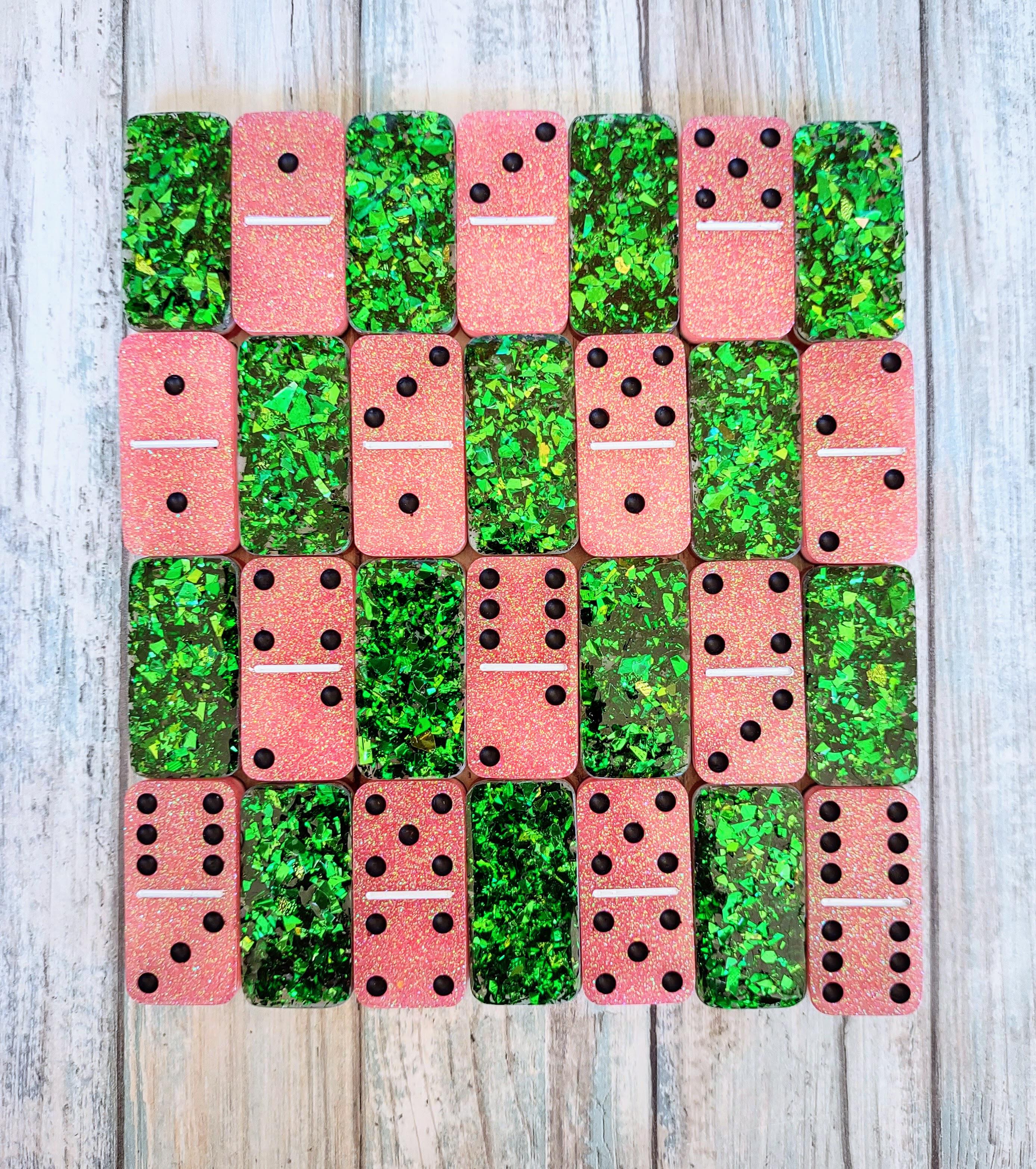 Hunter Green and deals Gold resin dominoes set