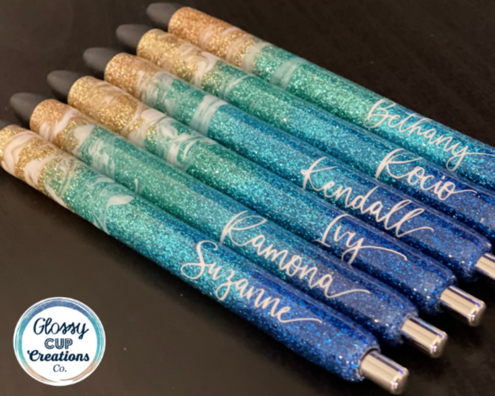 Handmade Beach Ombre Glitter Pens With Funny Sayings, Refillable Pens,  Custom Resin Pens, Funny Beach Pens, Teacher Gift 
