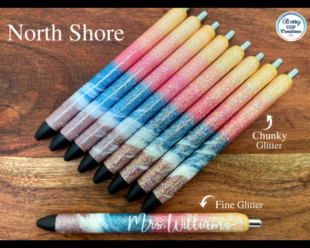 Home & Living :: Office & Organization :: Pens, Pencils & Writing :: Beach  Glitter Pens - Customizable!