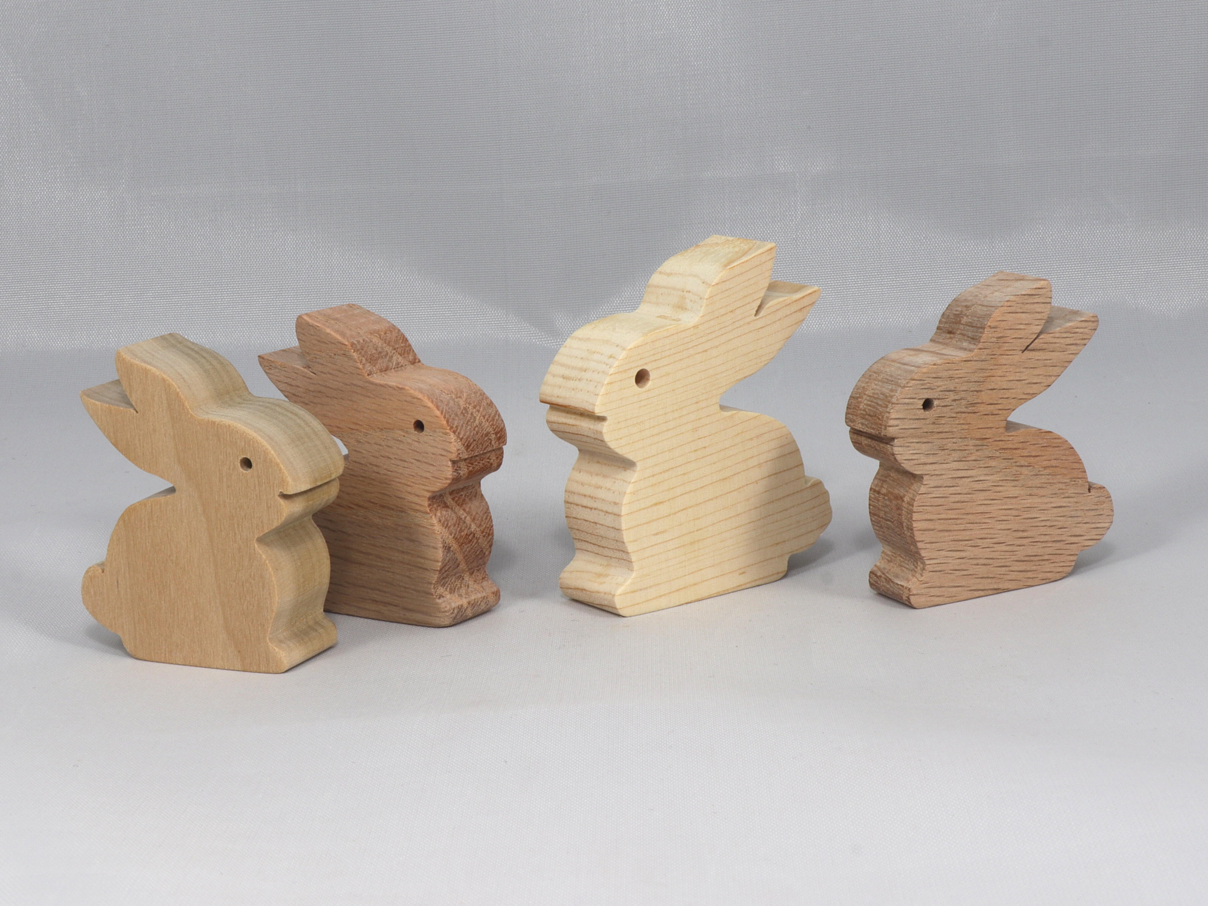 Handmade freestanding wood toy bunny rabbit cutout unpainted, sanded, and ready to paint from my Itty Bitty Animal Collection.
