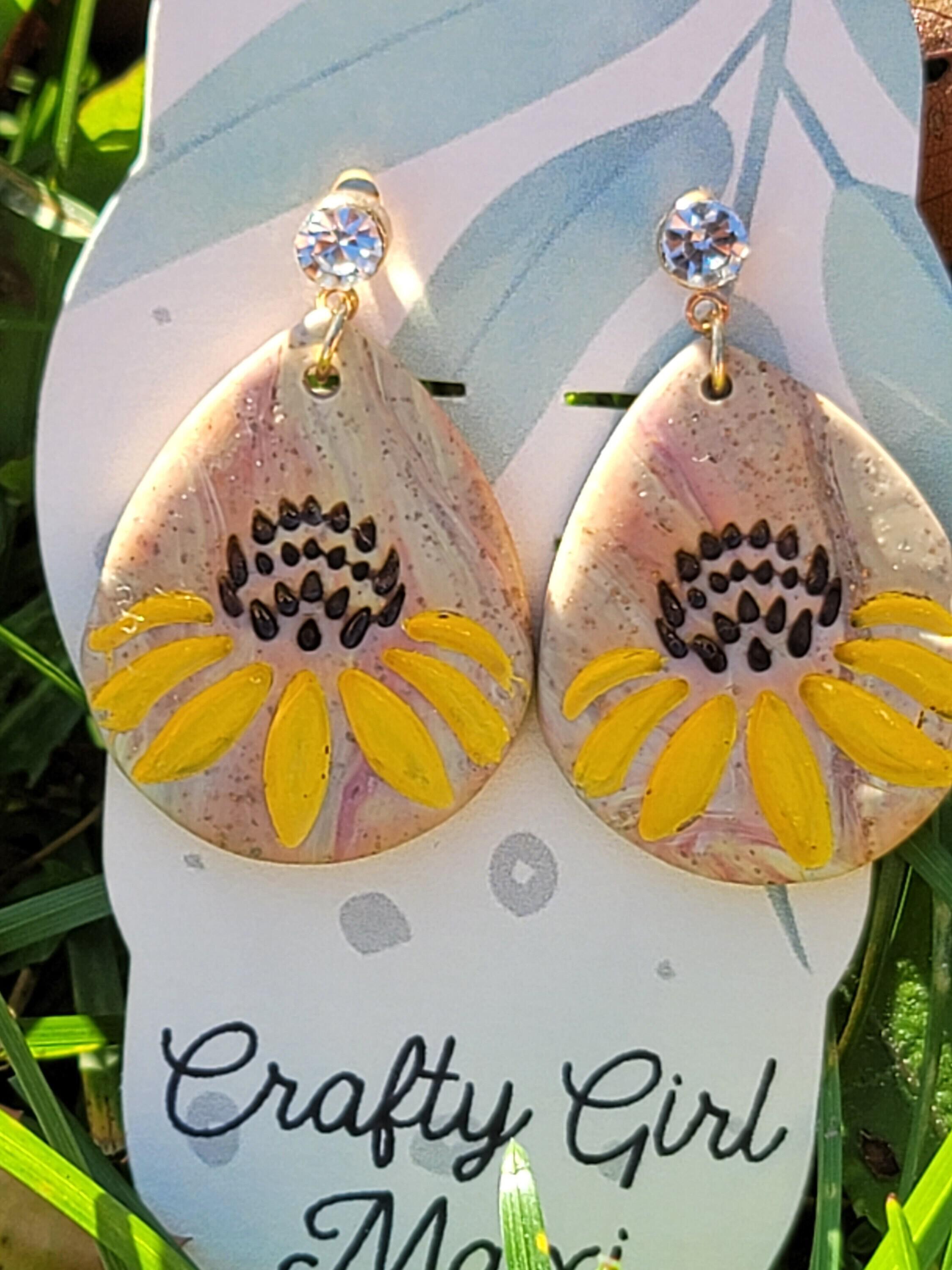 Heart polymer clay earrings. Lightweight earrings. Made in a modern clay  earring designs. Hoops,accent beads, and hearts make a great gift.