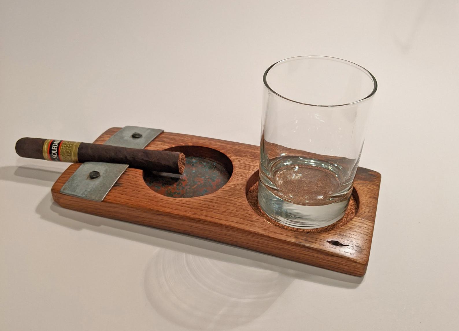 Bourbon Whiskey Bullet Glass and Cigar Holder