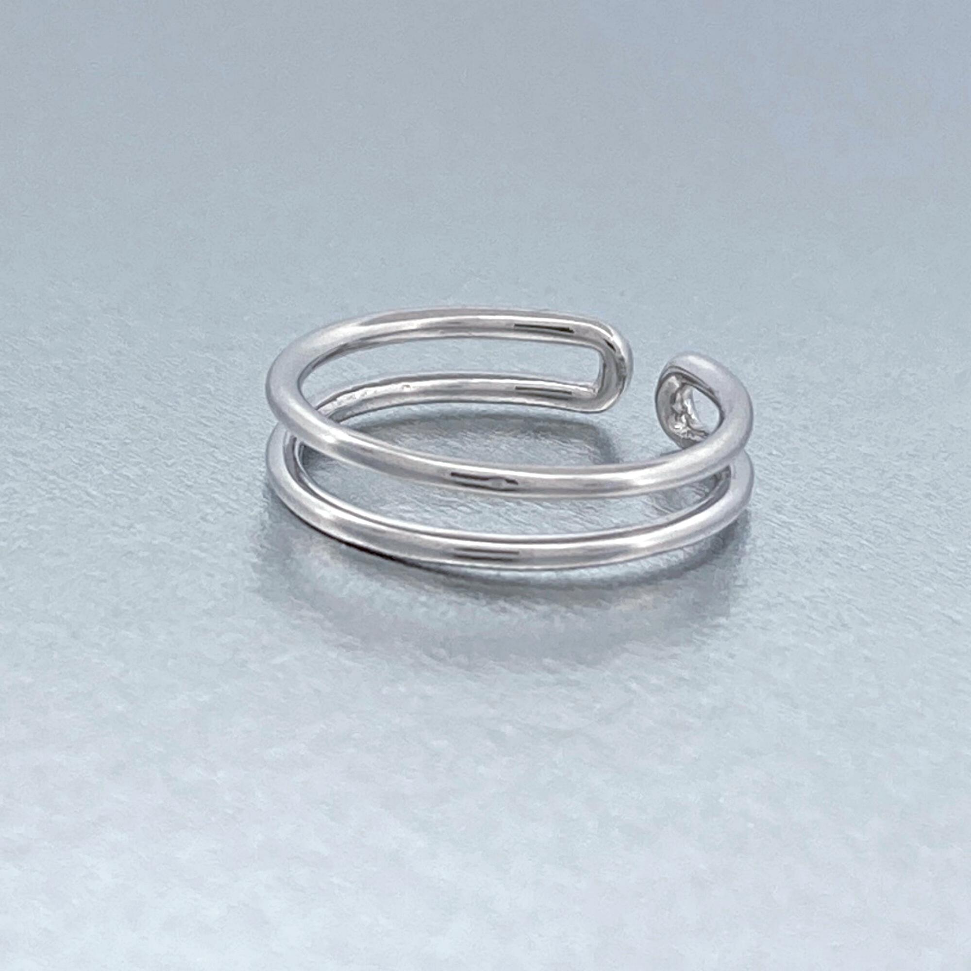 Double Layered sterling silver Toe Ring