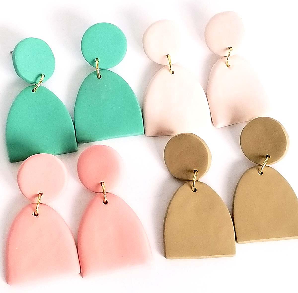 Tate & Co Light neutral window dangle earring | TateCo | Handmade Polymer Clay Earrings