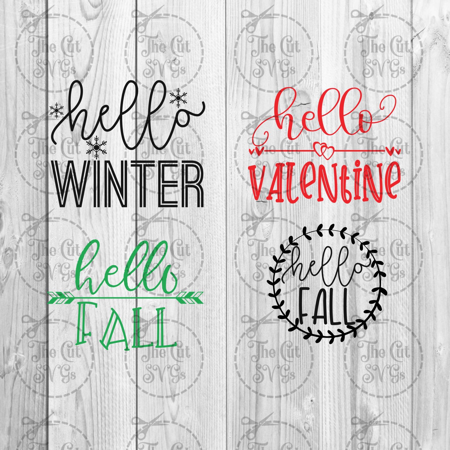 Download Art Collectibles Hello Valentine Svg Hello Svg Winter Svg Hello Winter Svg Hello Fall Svg Silhouette And Cricut Svg Instant Download