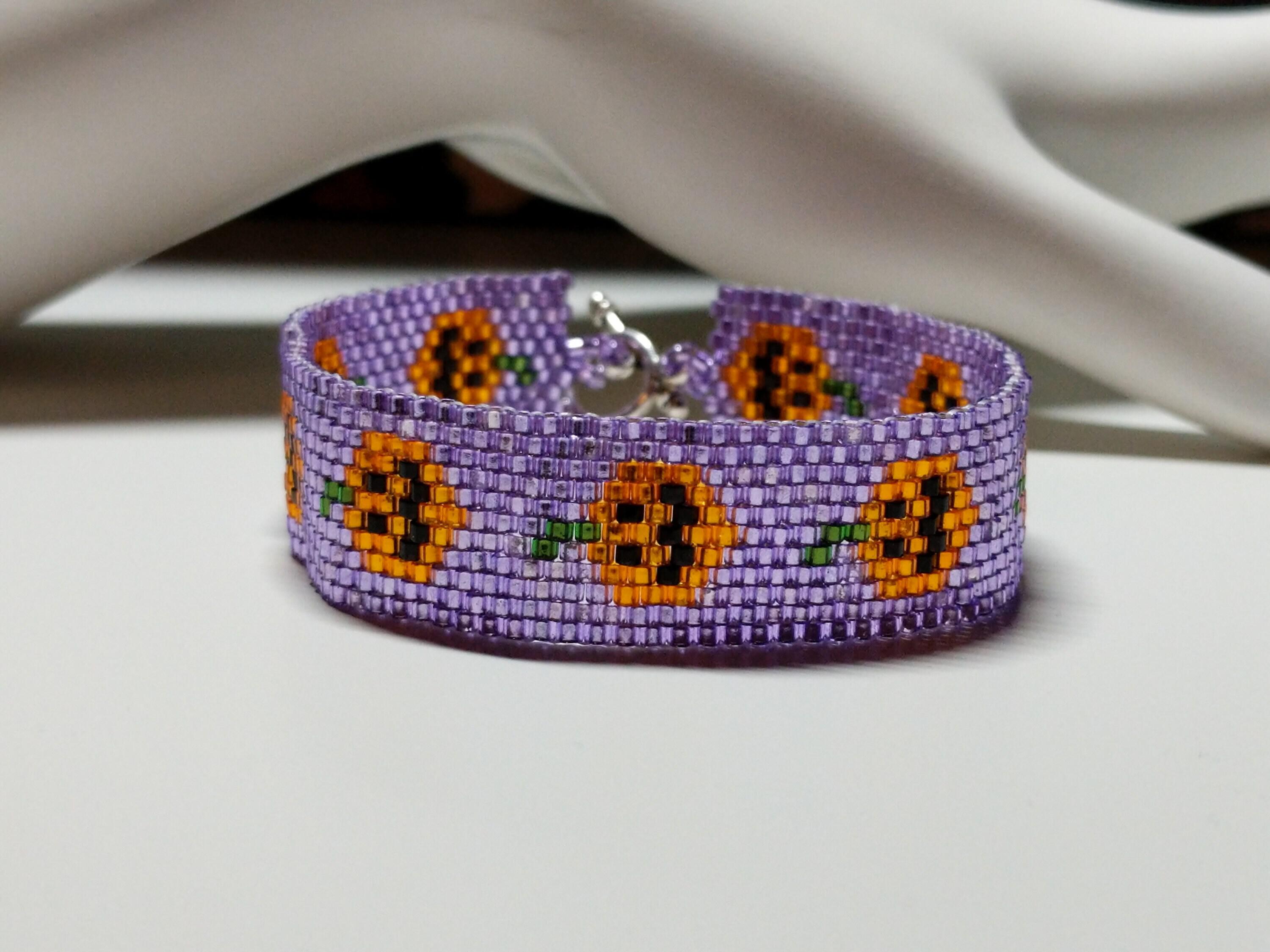 Fall Harvest Pumpkin Peyote Stitched Beaded Bracelet offers