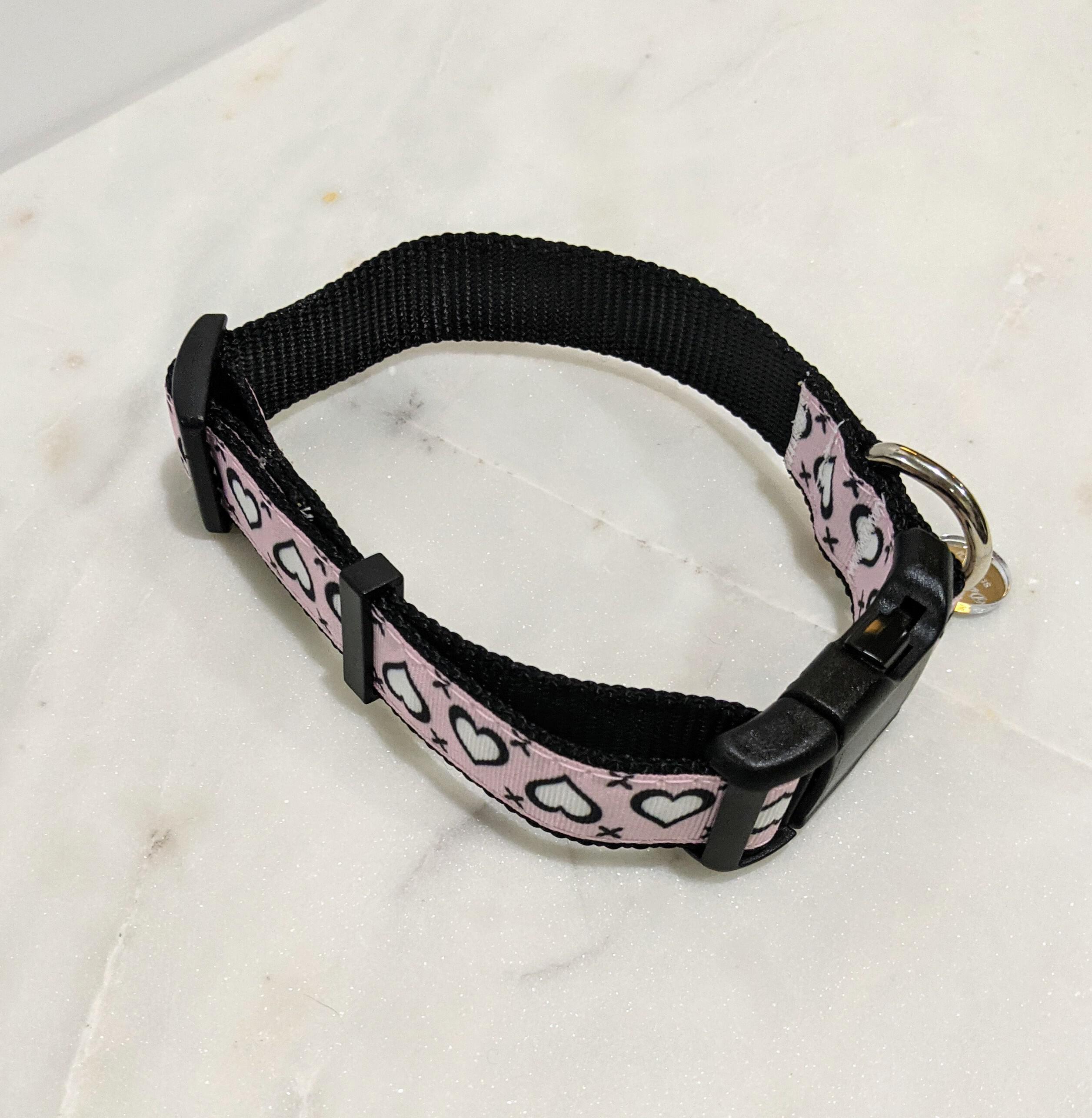heart dog collar in sizes medium and largehandh