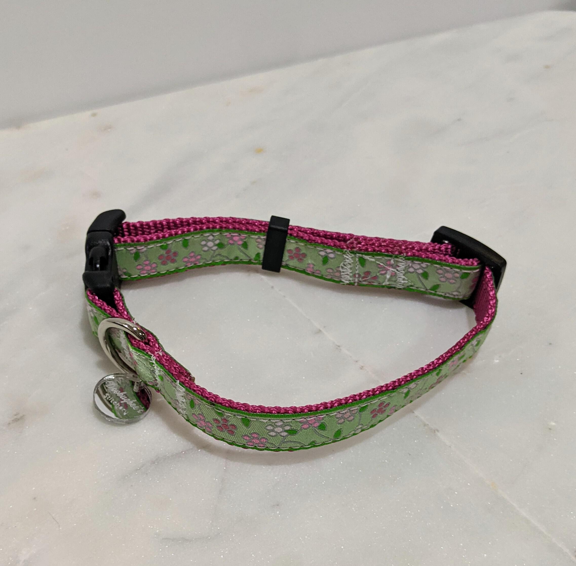 3/4 inch floral dog collar